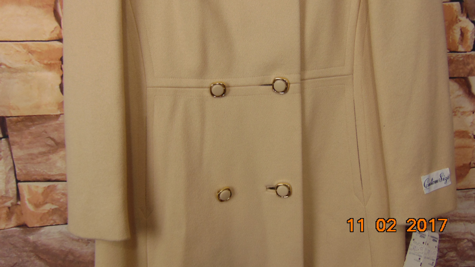 Vintage Bromleigh New York 60’s Double Breasted Coat sz 10 Beige100% Wool Jackie