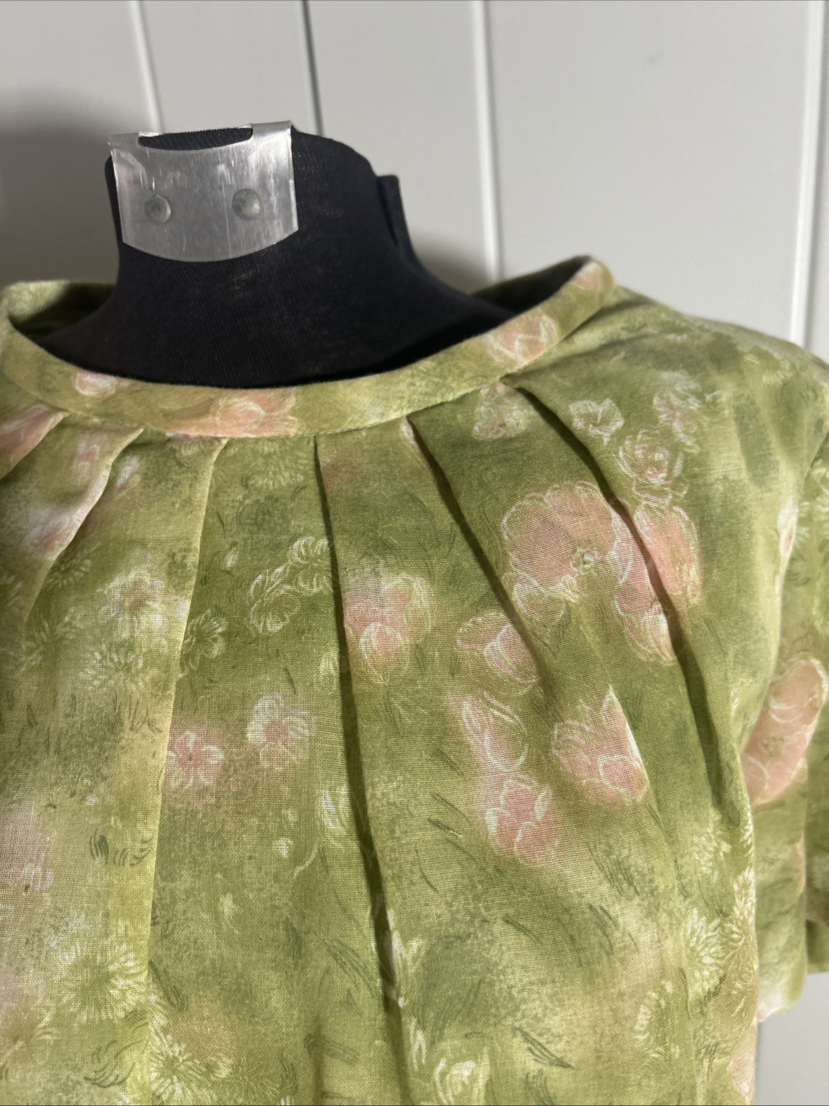 Vintage 1950’s Jean Lang Original Green Floral Print Dress