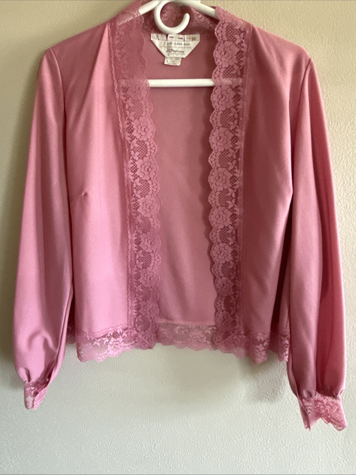 Vintage JC Penney Fashions Pink Dress With Cardigan Size 14.5 Women’s 1970s