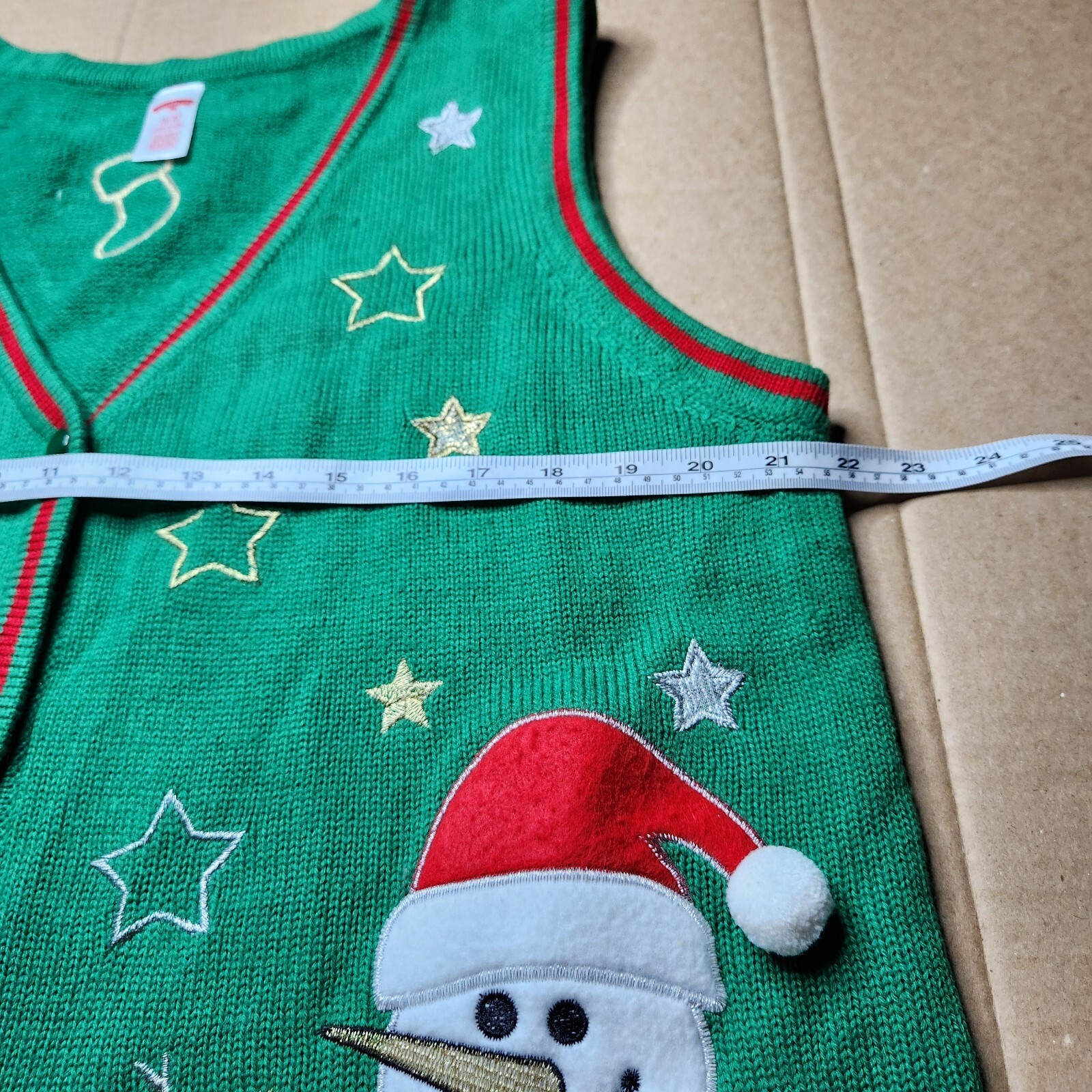Christmas Sweater Vest Womens XL Holiday Time Snowman