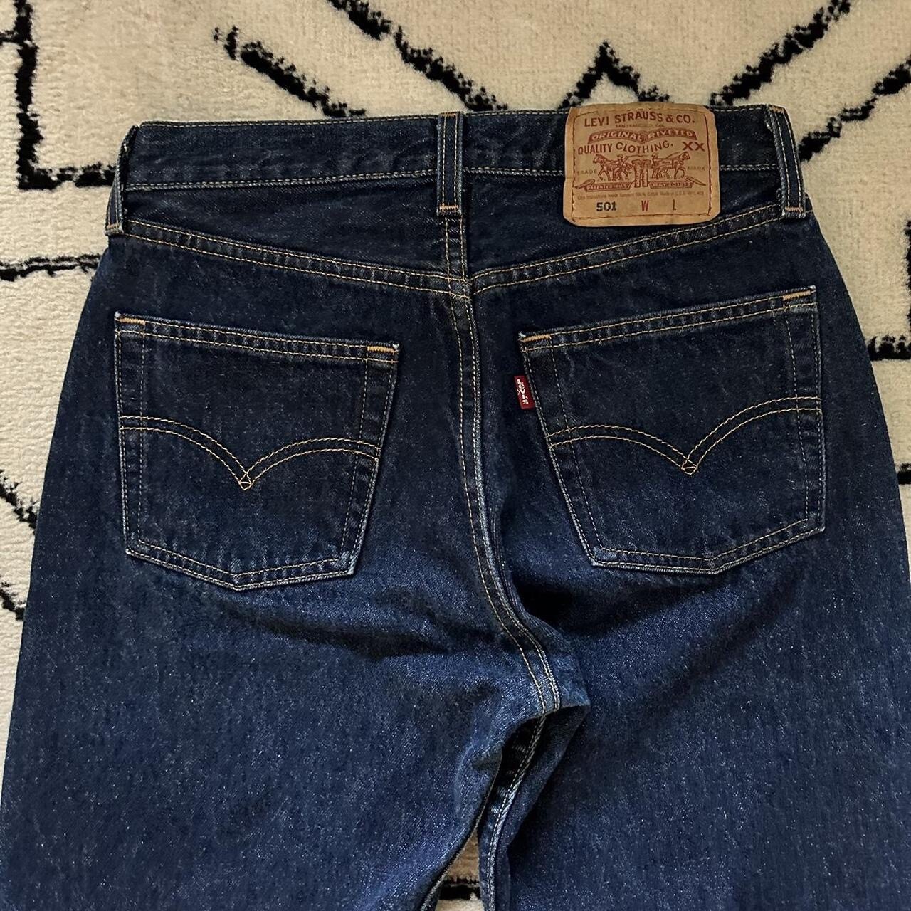 Vintage 90s Dark Levis 501s Size 27×32