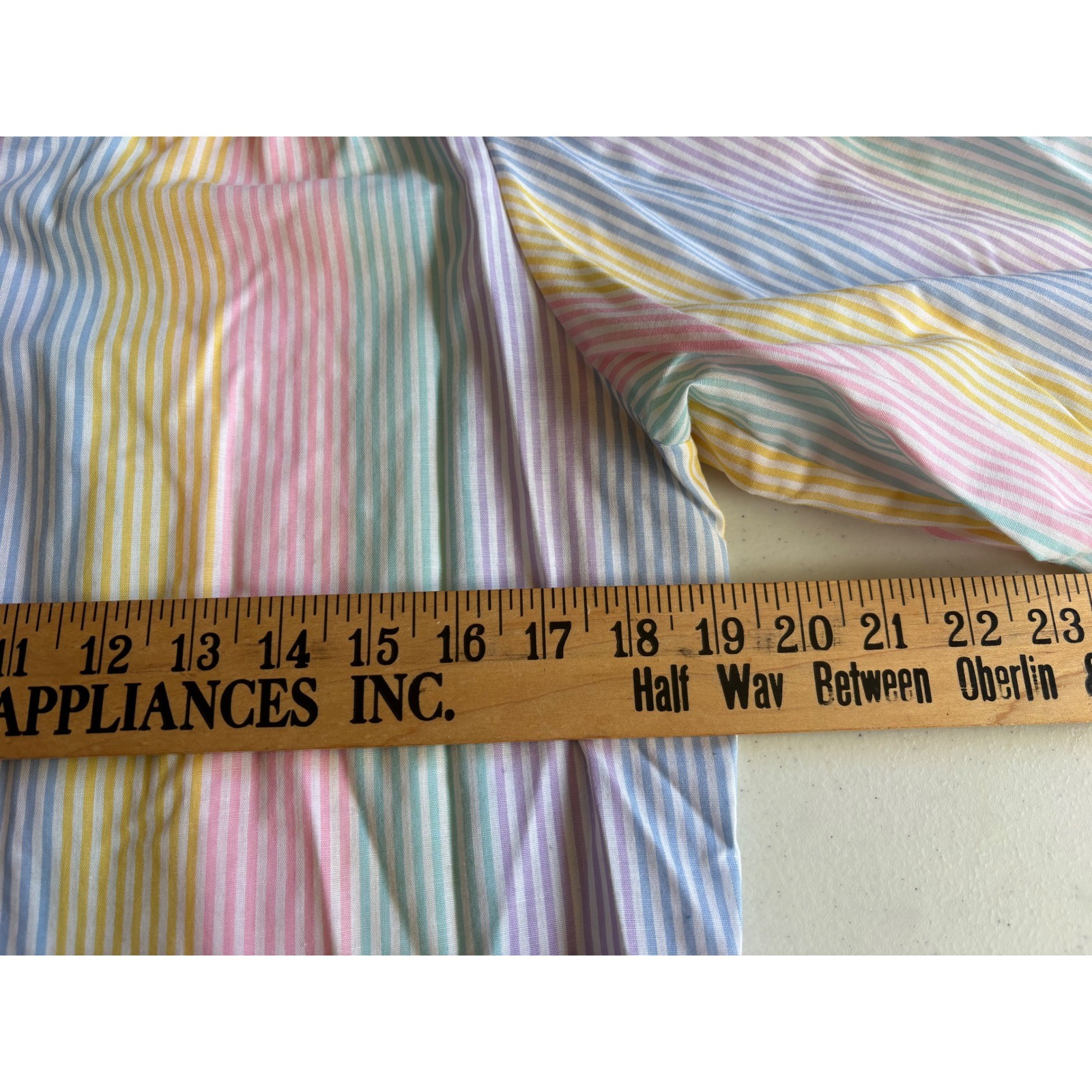 Vintage Cheryl Tiegs Pastel Striped Button Down Shirt 80s Multi Color Size 14