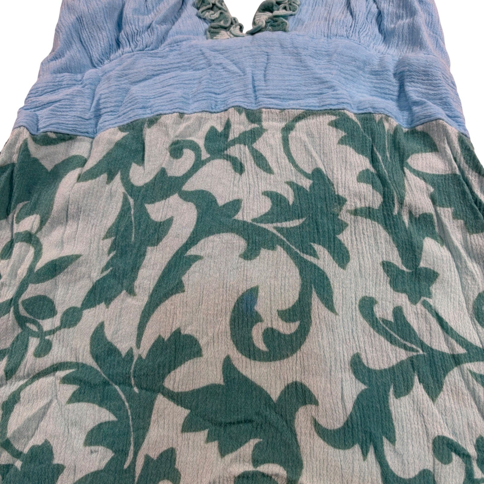 vintage lotus aqua blue ruffle babydoll cami Y2K summer festival beach mermaid