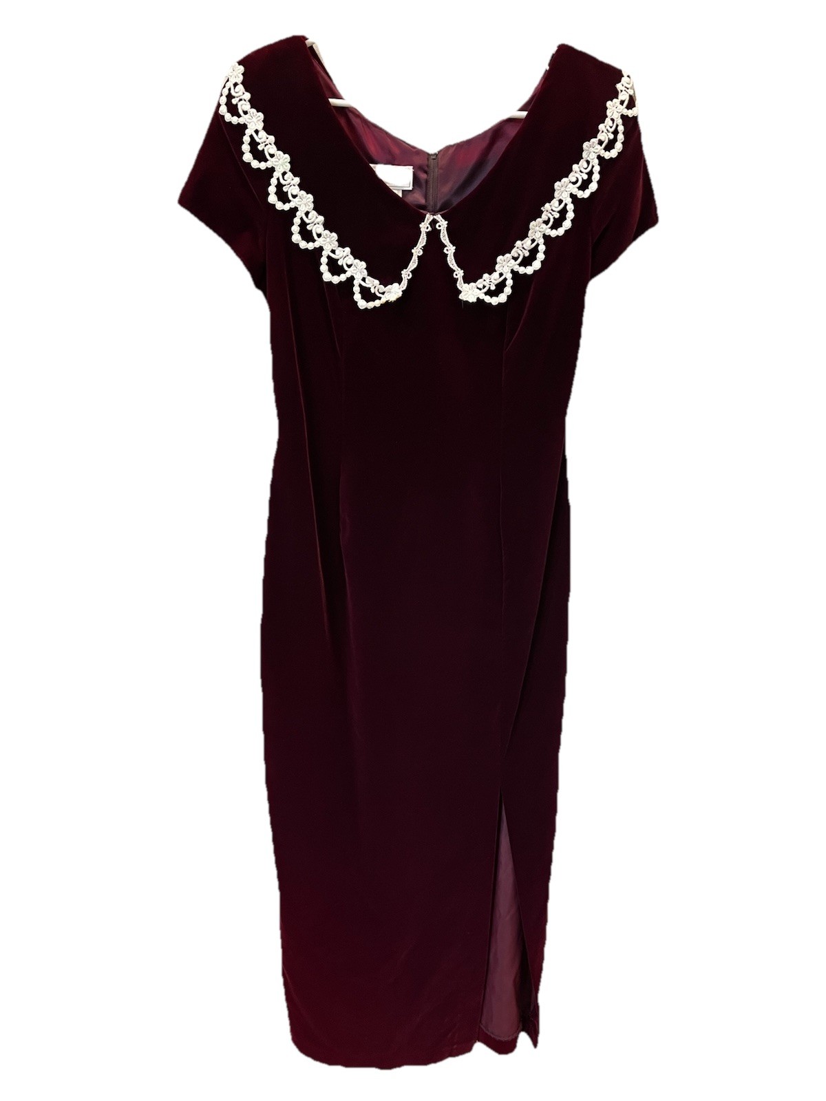 Jessica McClintock Gunne Sax Burgundy Red Velvet Long Dress Sz 11/12 USA 80’s