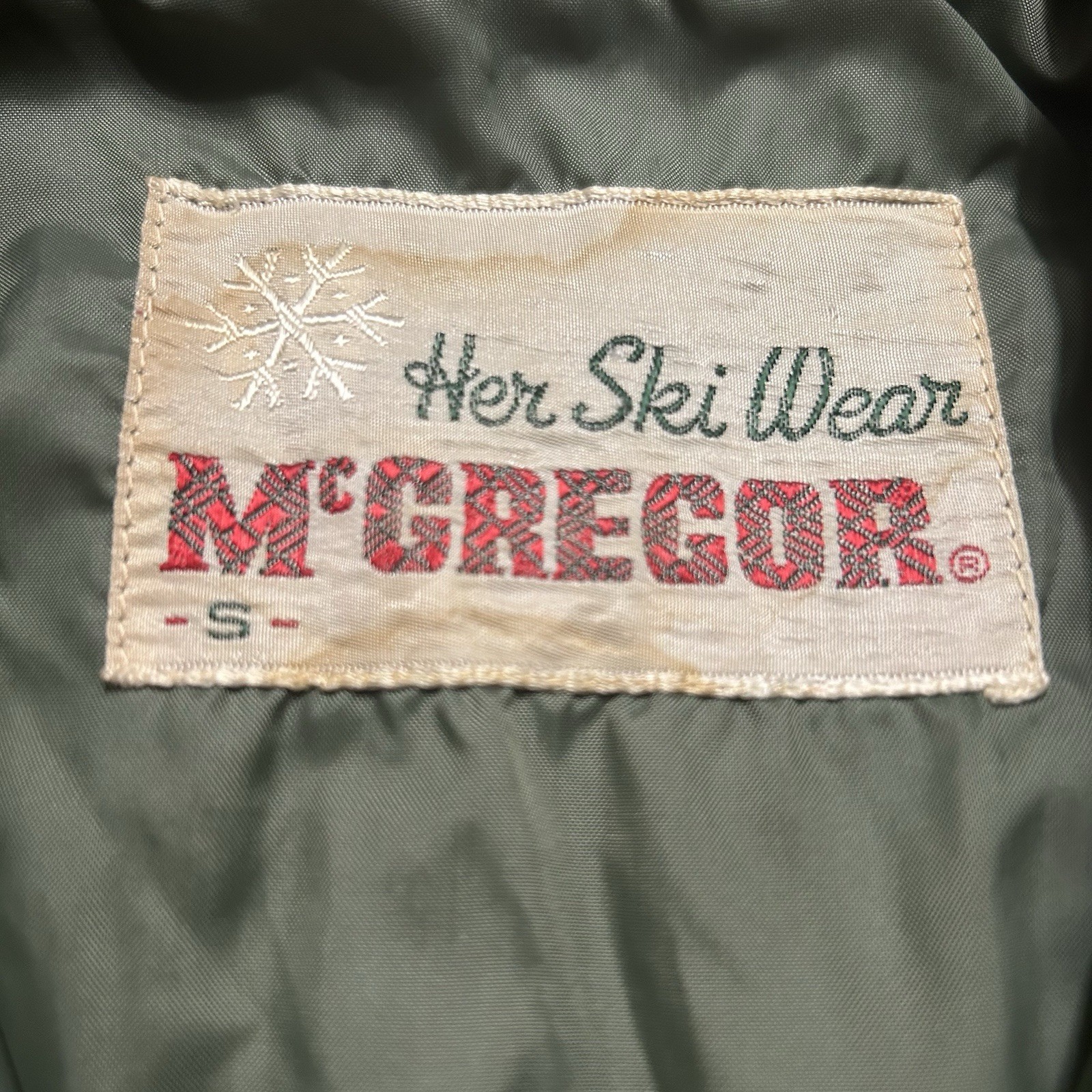 Vintage McGregor Her Ski Wear Blue & Brown Floral Jacket Coat Women’s Size Small