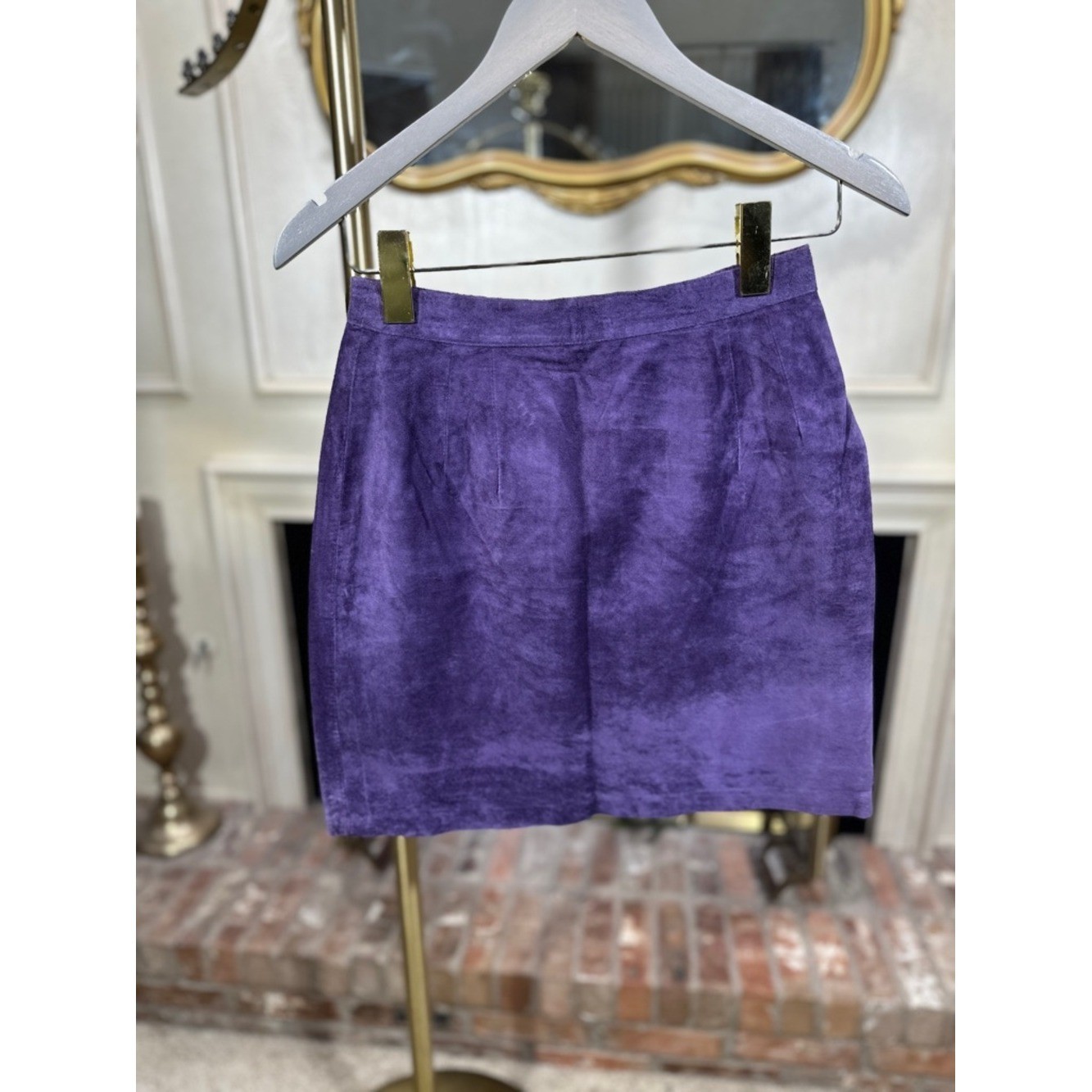 Newport News vintage Skirt size 4 Purple Suede Whimsigoth Indie Sleaze Retro