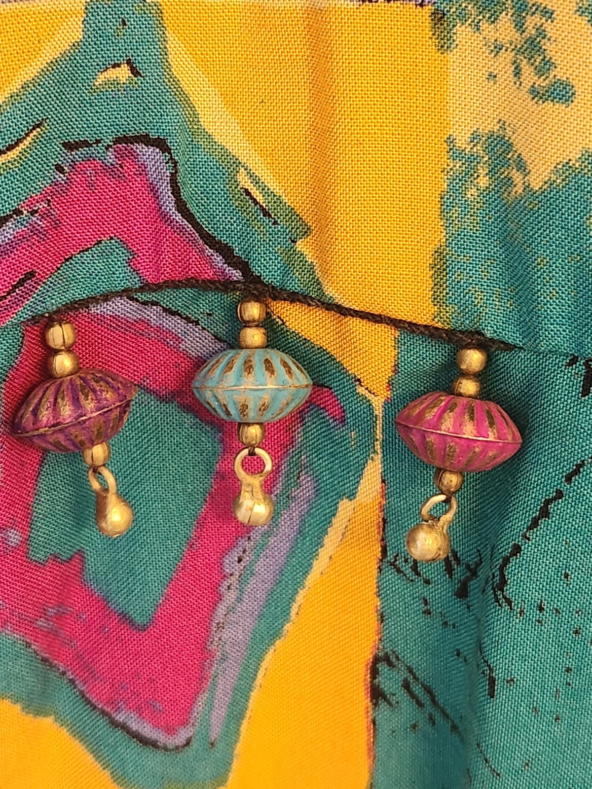 Vtg 90s Colorful Top Abstract Art To Wear Blouse Shirt Quirky Maximalist Sz 8