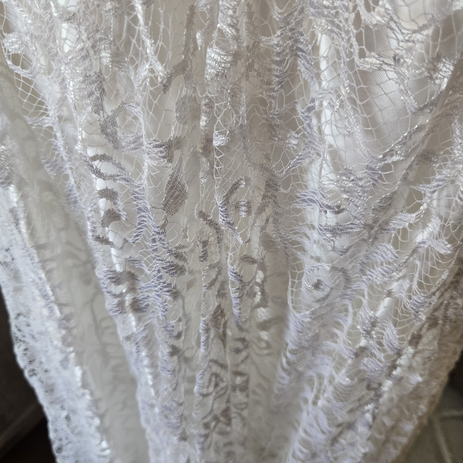 Vtg 80s Romantic Princess Diana Theme Wedding Gown, 4/S, Satin & Lace, Bustle