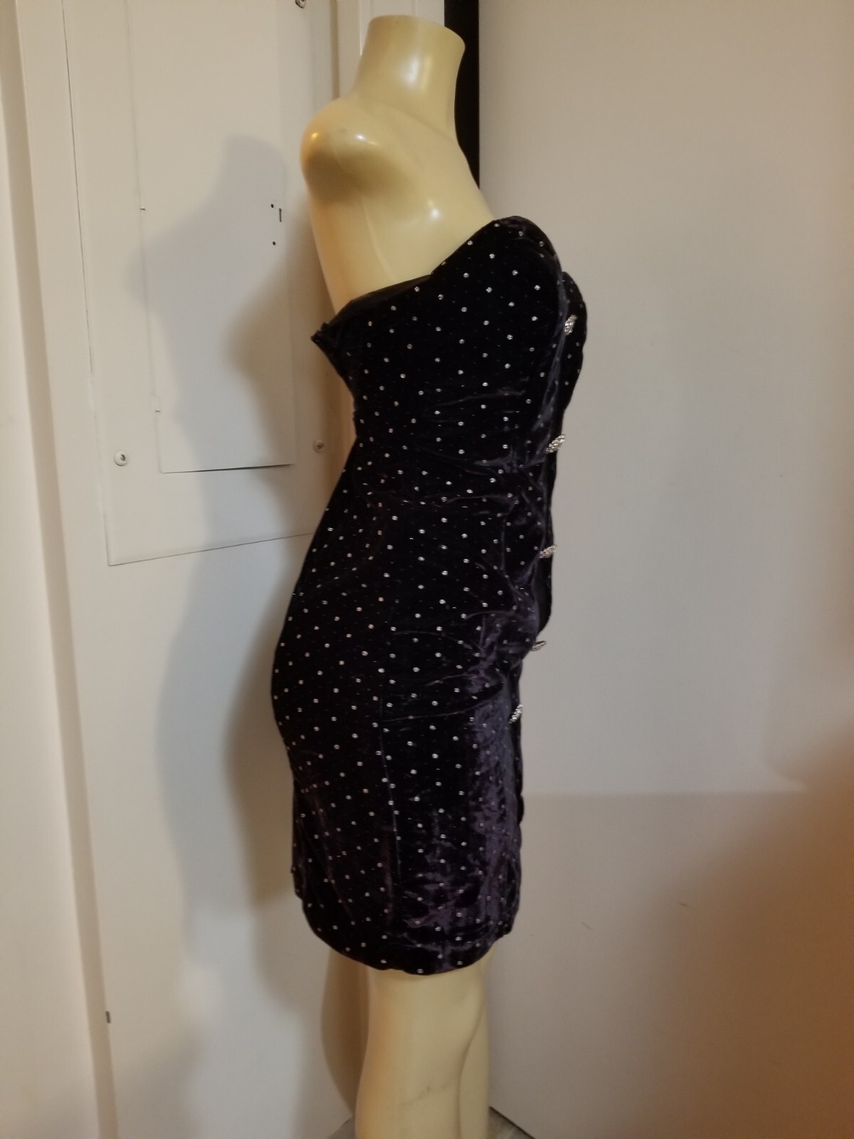 Vintage 80s Karen Okada David Howard climax velvet rhinestone dress