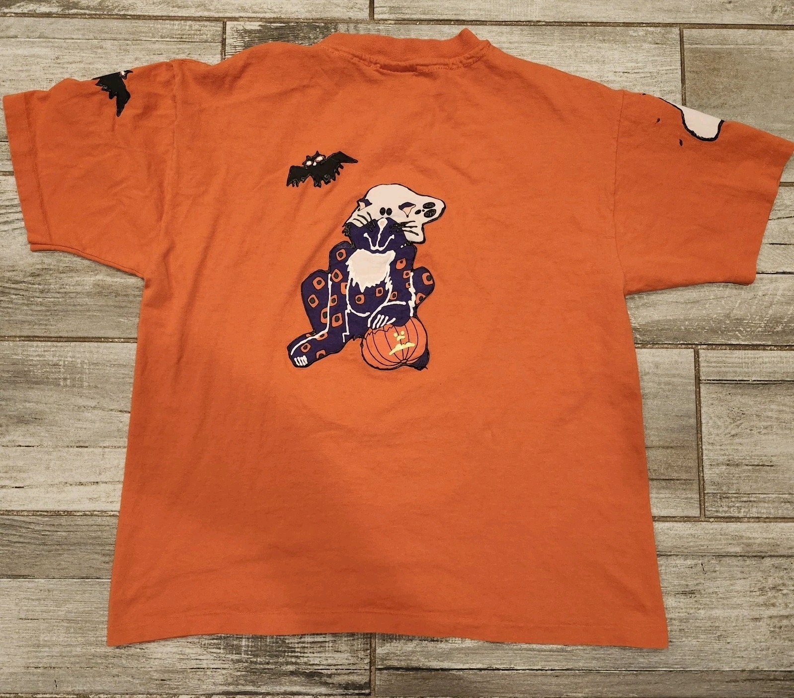 Vintage Halloween Shirt Hanes Her Way Single Stitch Size Womens Medium Orange