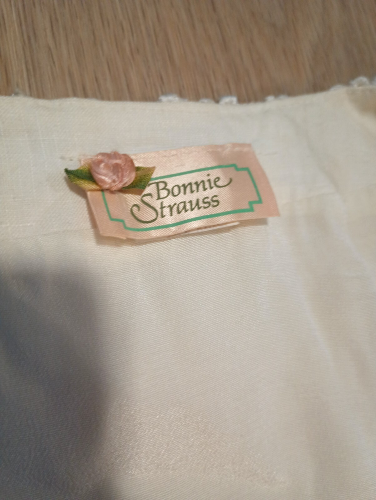 Vtg 80s BONNIE STRAUSS Soutache Embroidery Overlay Ivory Waistcoat Vest Top 6, M