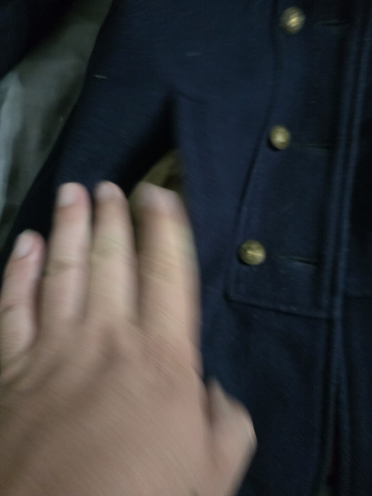 Vintage 50s Navy Blue Wool Pea Coat