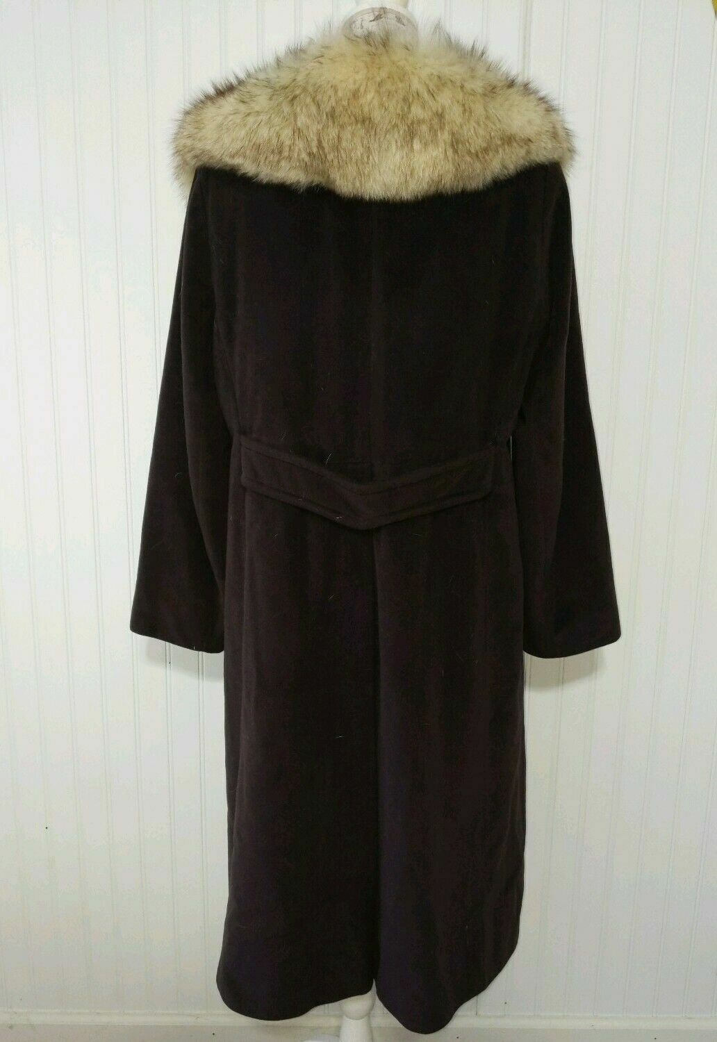 Vintage 1960’s Plum with Fox Fur Collar Winter Coat Soft Cashmere