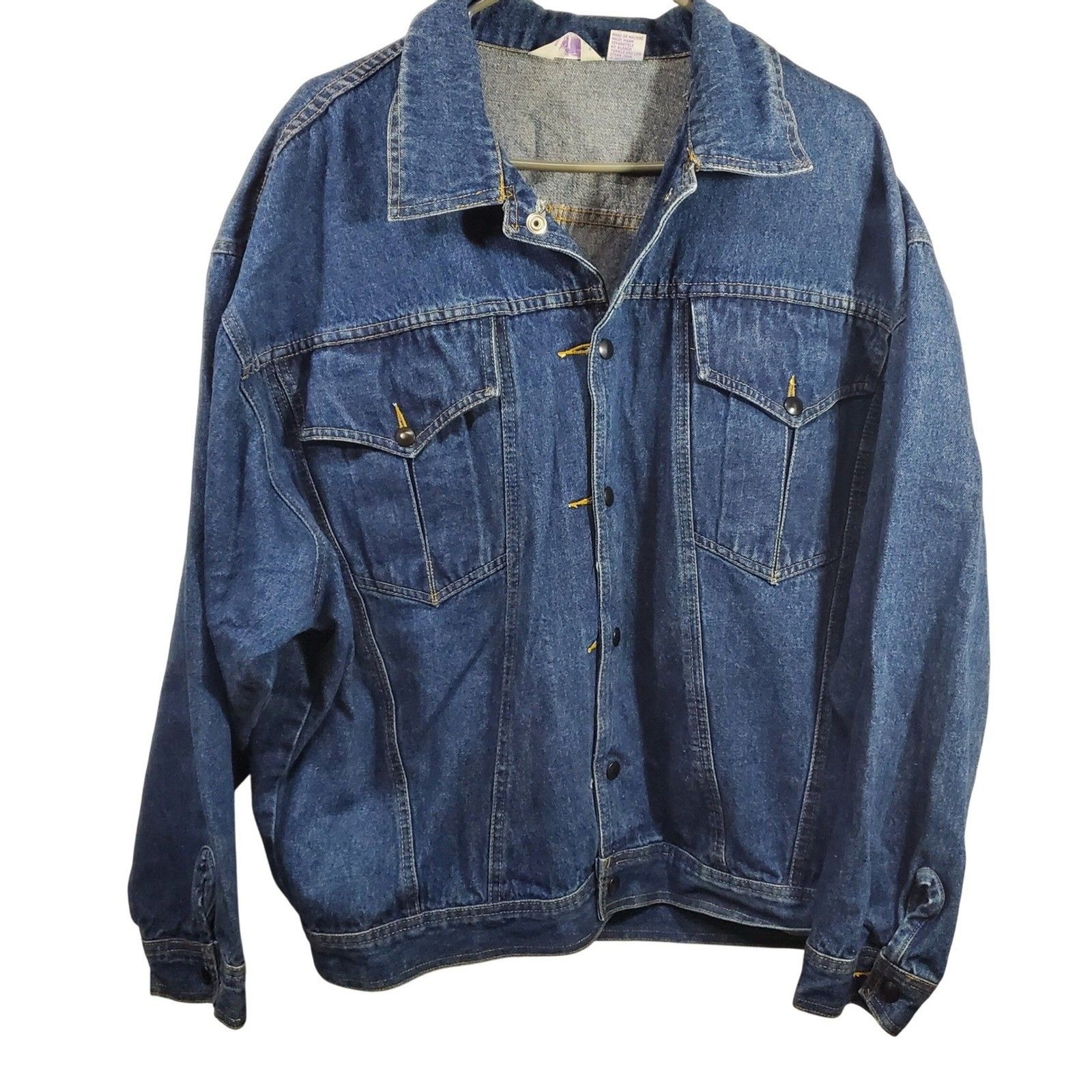 Vintage Cheryl Tiegs Denim Jacket Button Front Blue Cotton Large Oversized