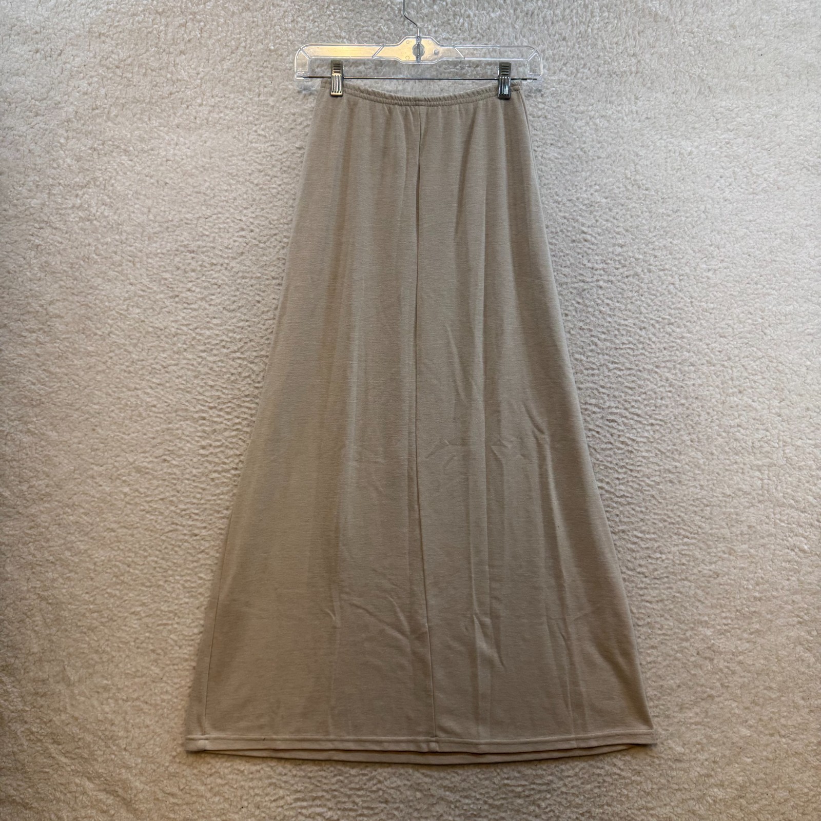 90s Y2K Vintage Maxi Skirt XS Small Beige Khaki Cream Knit Boho Fairy Grunge