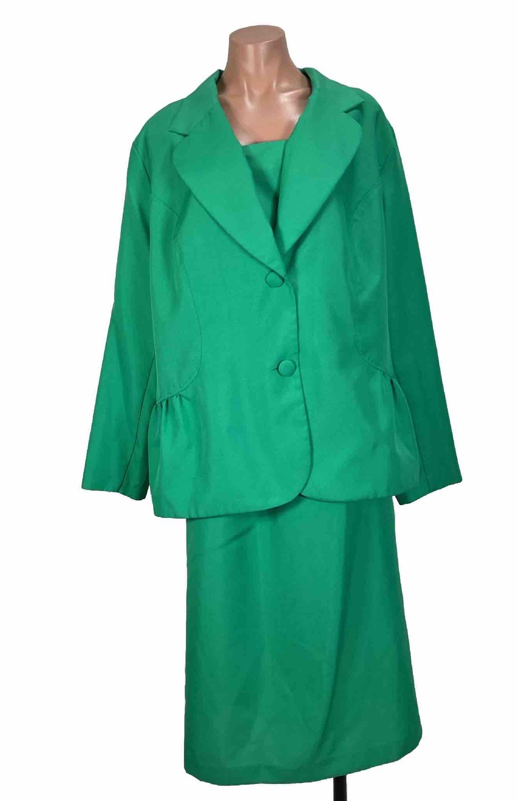 Vintage 80s 90s Lane Bryant 2 PC SKirt Suit 26W Kelly Green Power Suit