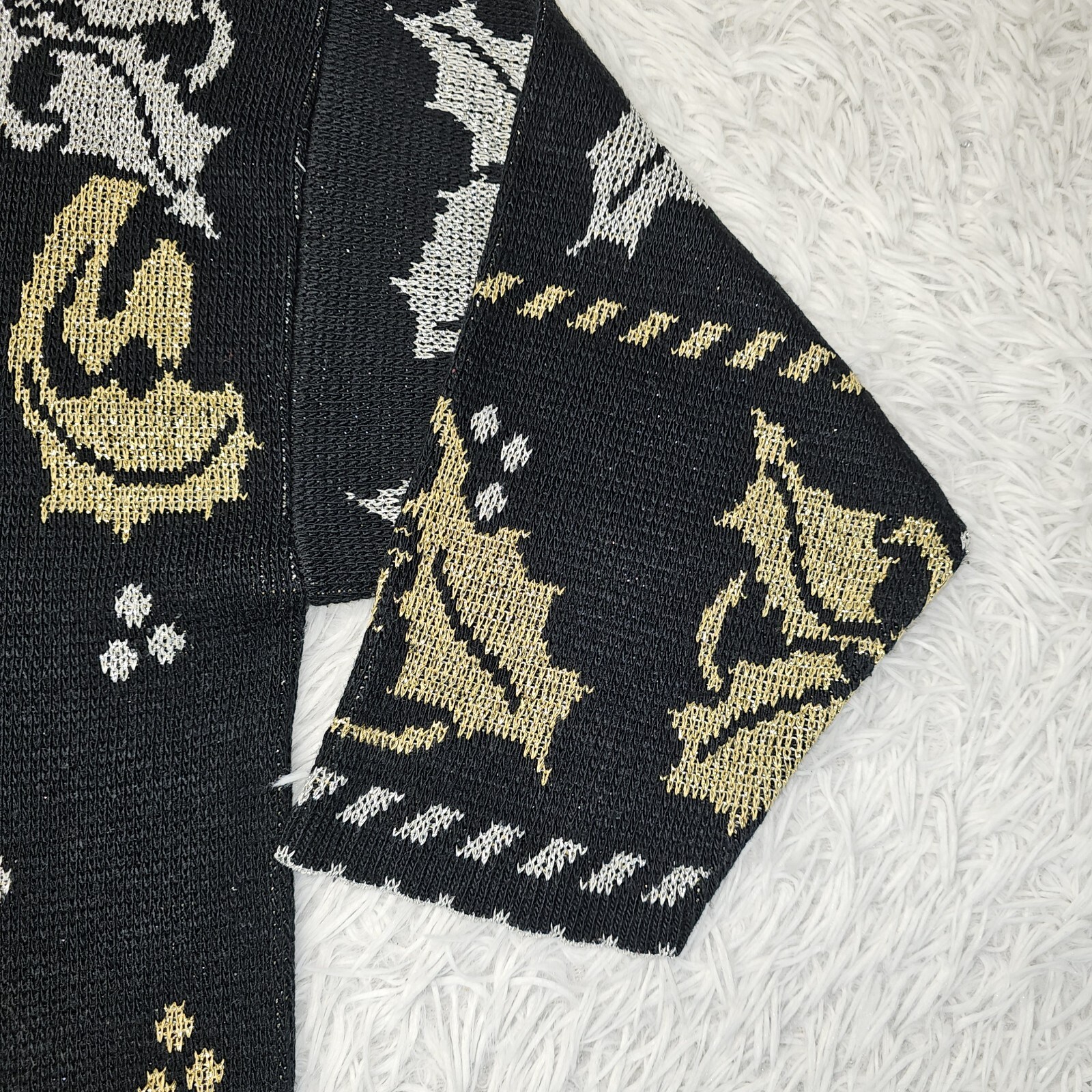 Vintage Holiday Time Women’s Size 22W Black Metallic Ornament Christmas Sweater
