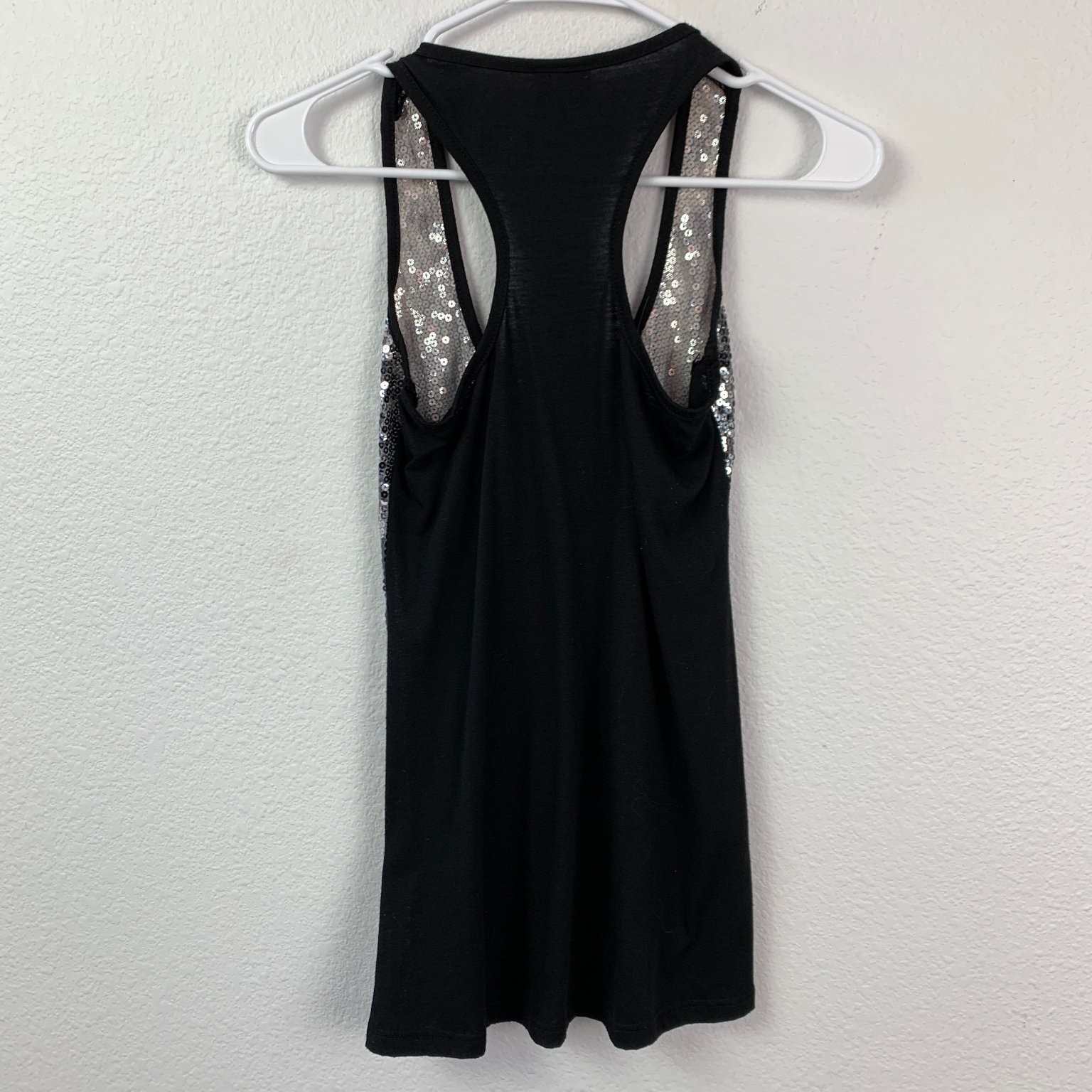 Daytrip Sequin Racerback Tank Top Black Silver Zebra Party Going Out Mob Wife