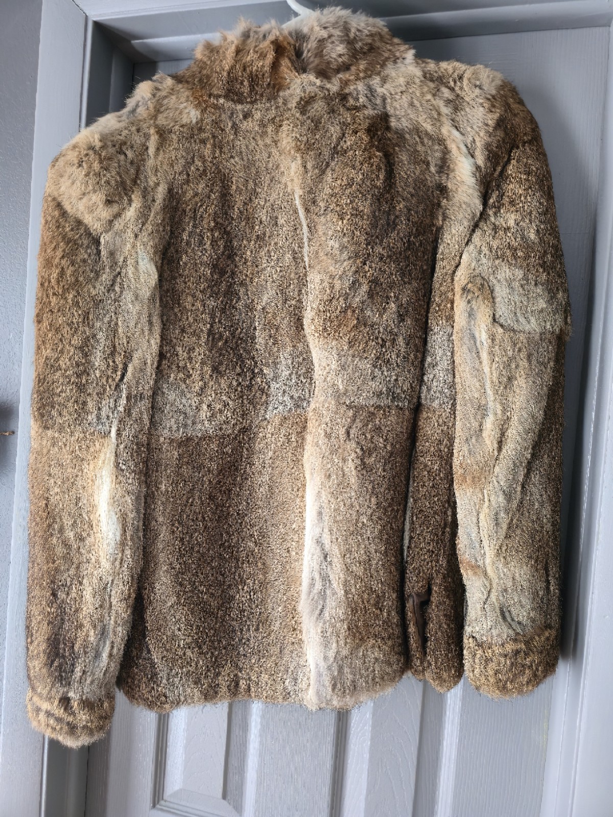 Jacques Saint Laurent Brown Beige Fur Coat Women’s Regular Paris New York Style