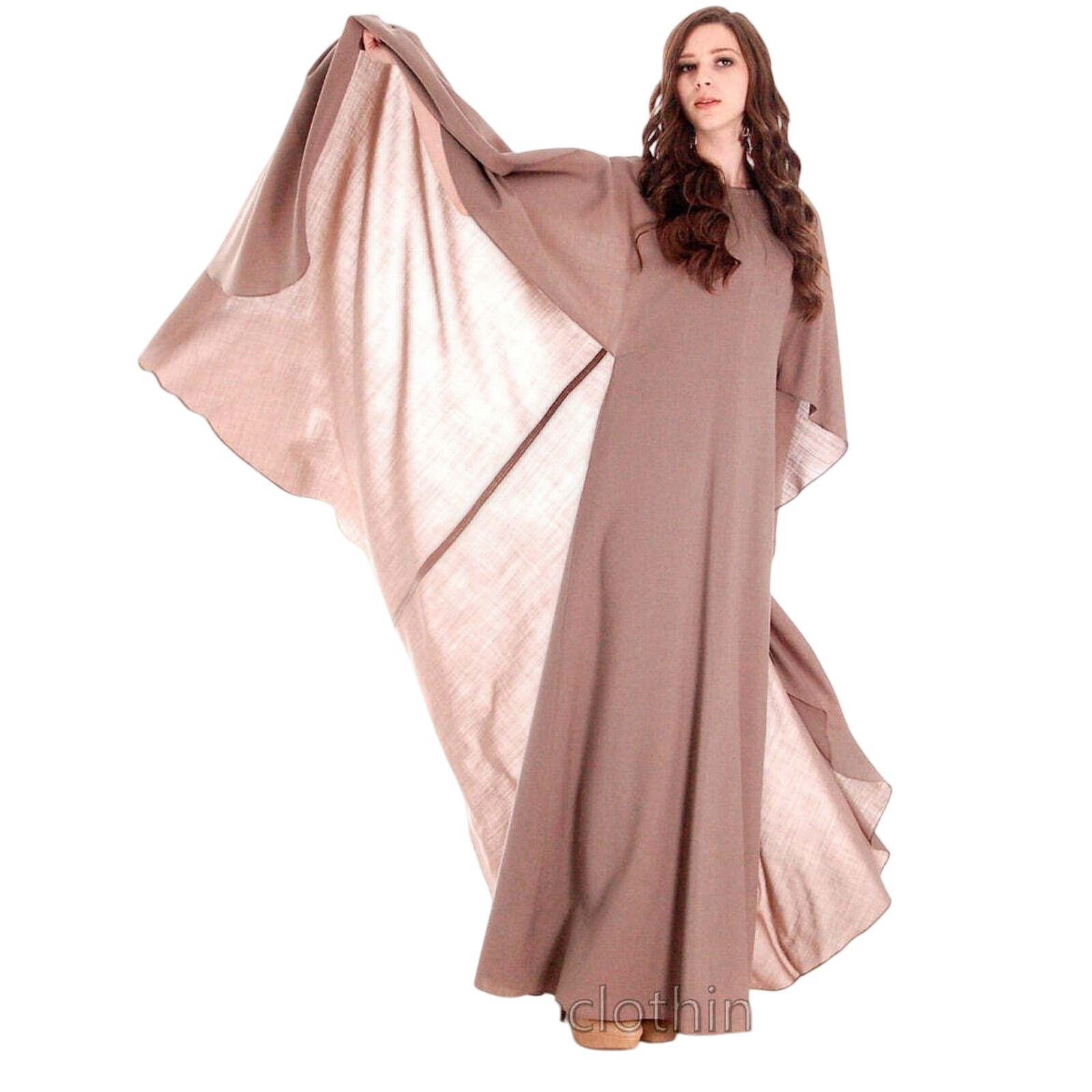 Vuokko VTG 70s Black Wool Voile Designer Gown w/ Full Circle Cape Dress Sz 38 S