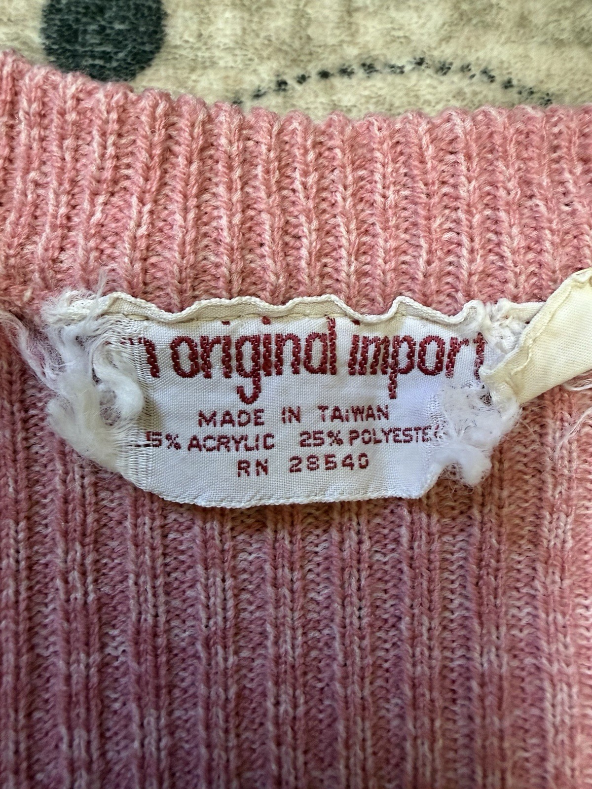Vintage 70s Dusty Pink Sweater Vest Size S Knit Sleeveless Button Up Preppy