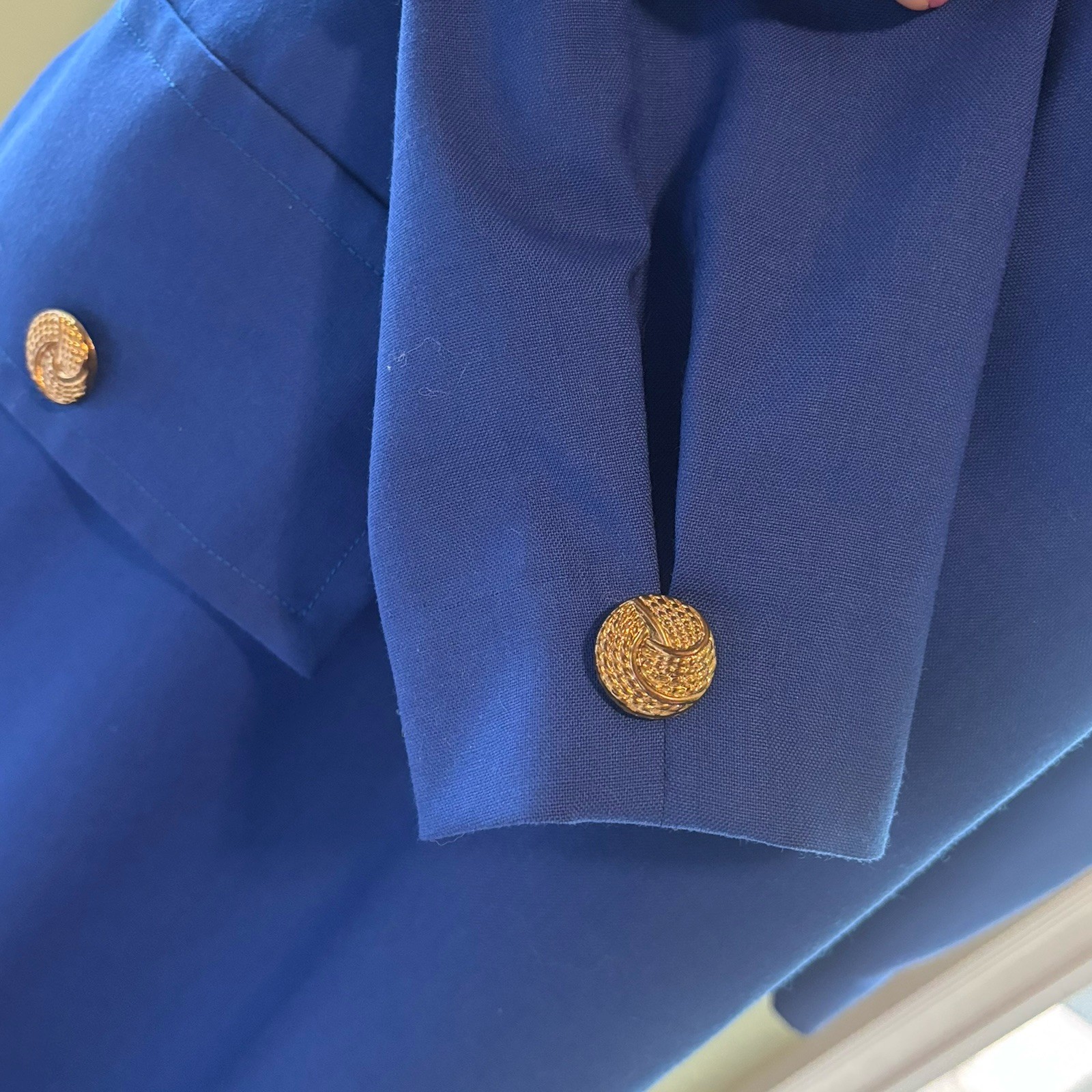 NWOT Vintage Nina Ricci Royal Blue Dress With Decorative Bow Size FR 44/ US 12