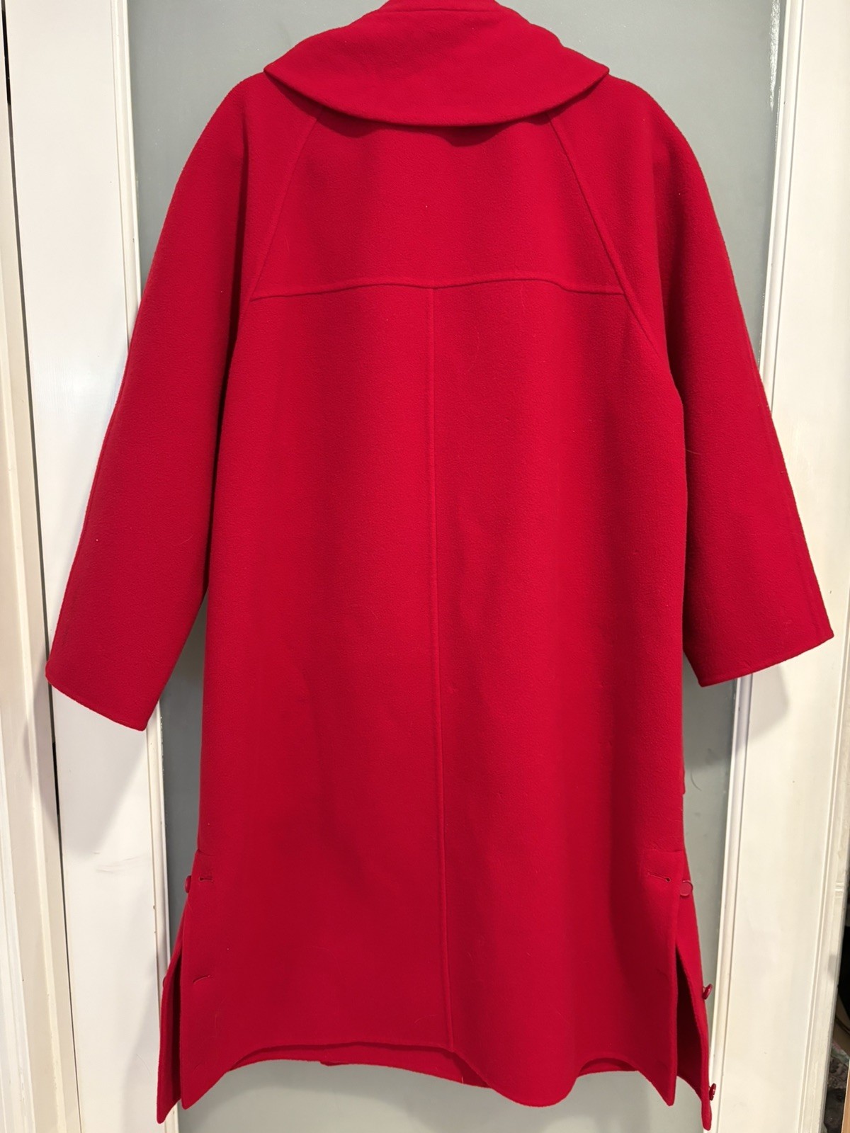 Bernard Perris Paris Vintage 100% Red Wool Pea Coat XL