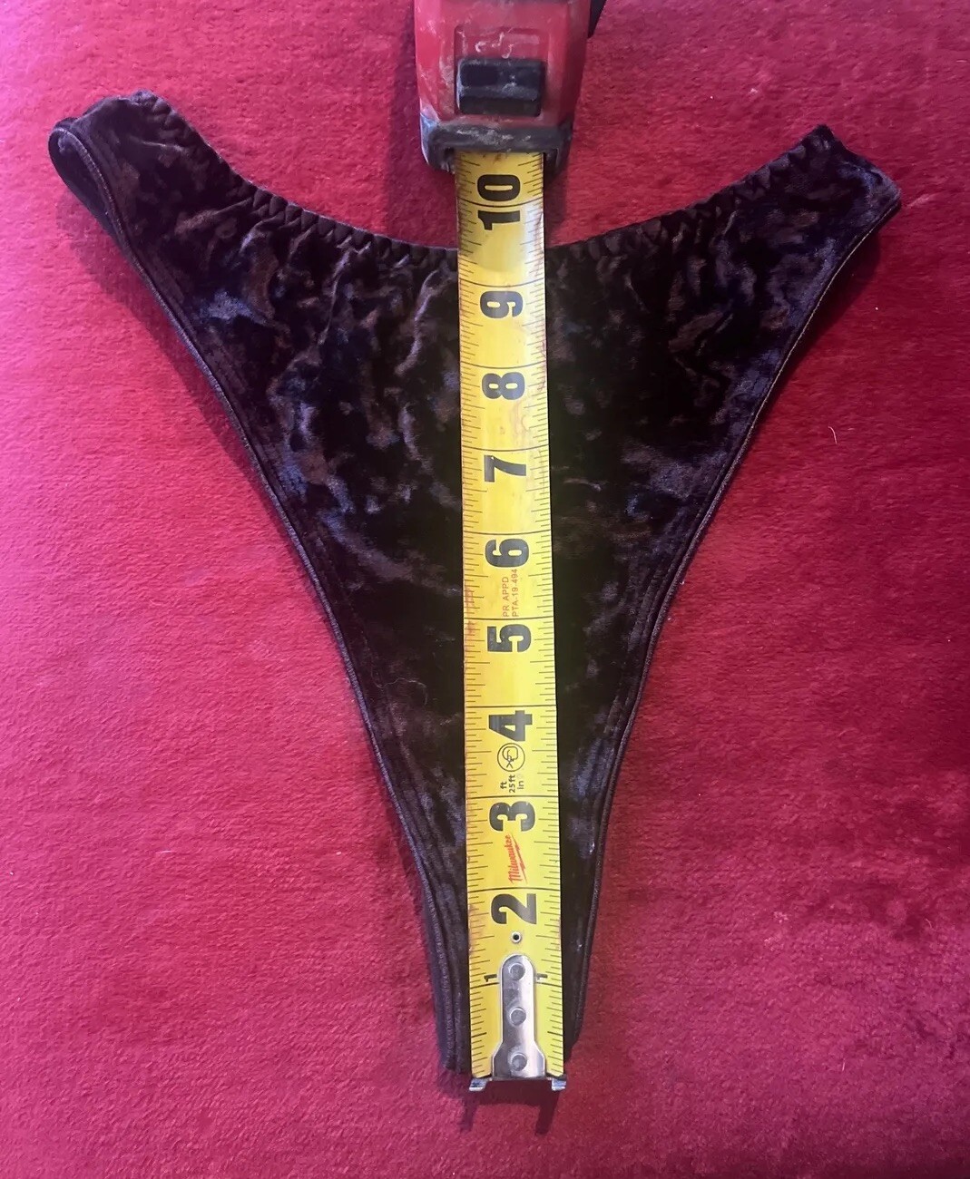 Vintage Victoria’s Secret Dark Chocolate Brown Crushed Velvet Thong Panty Small
