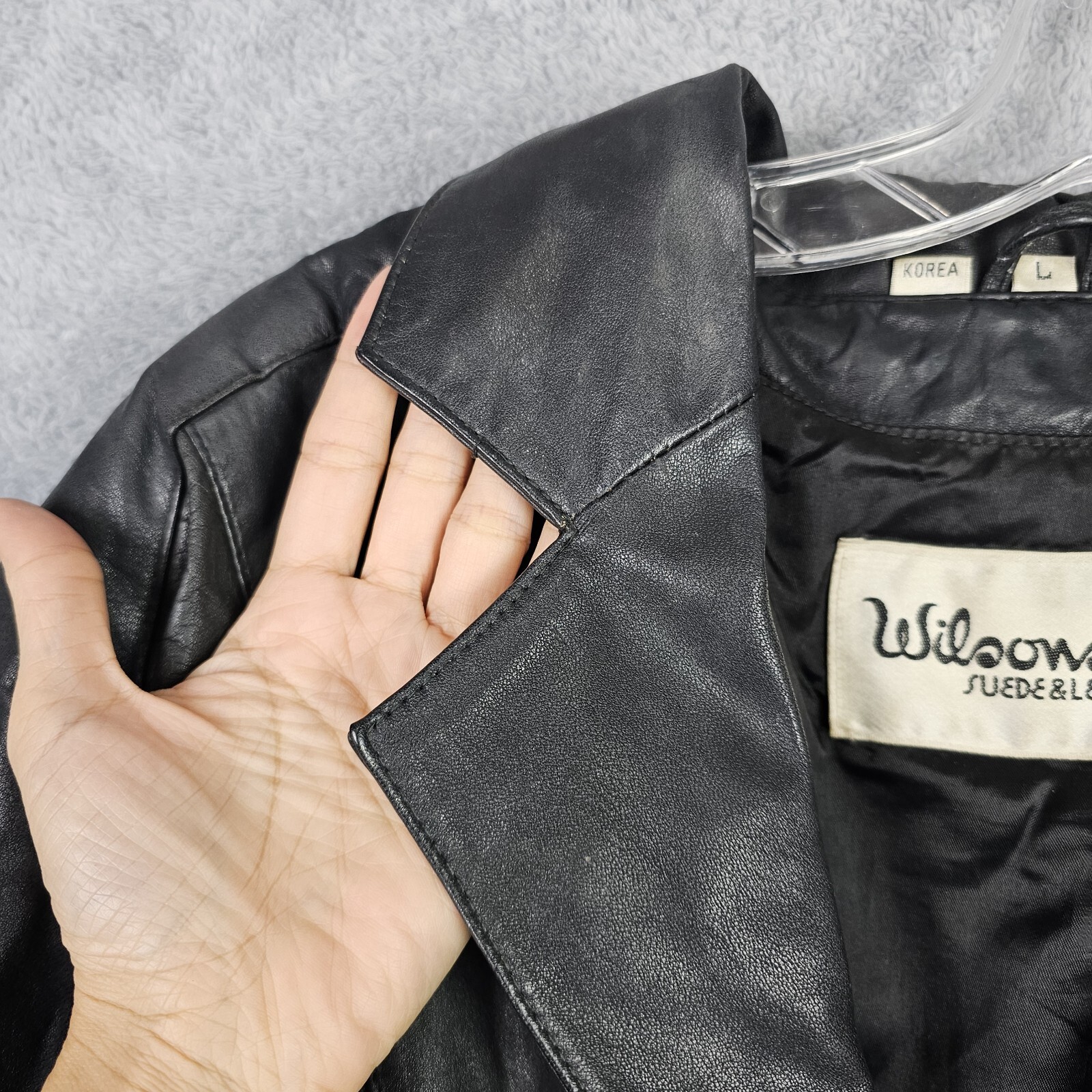 Vtg Wilsons Womens Leather Crop Jacket L Black Moto Biker Gothic Punk