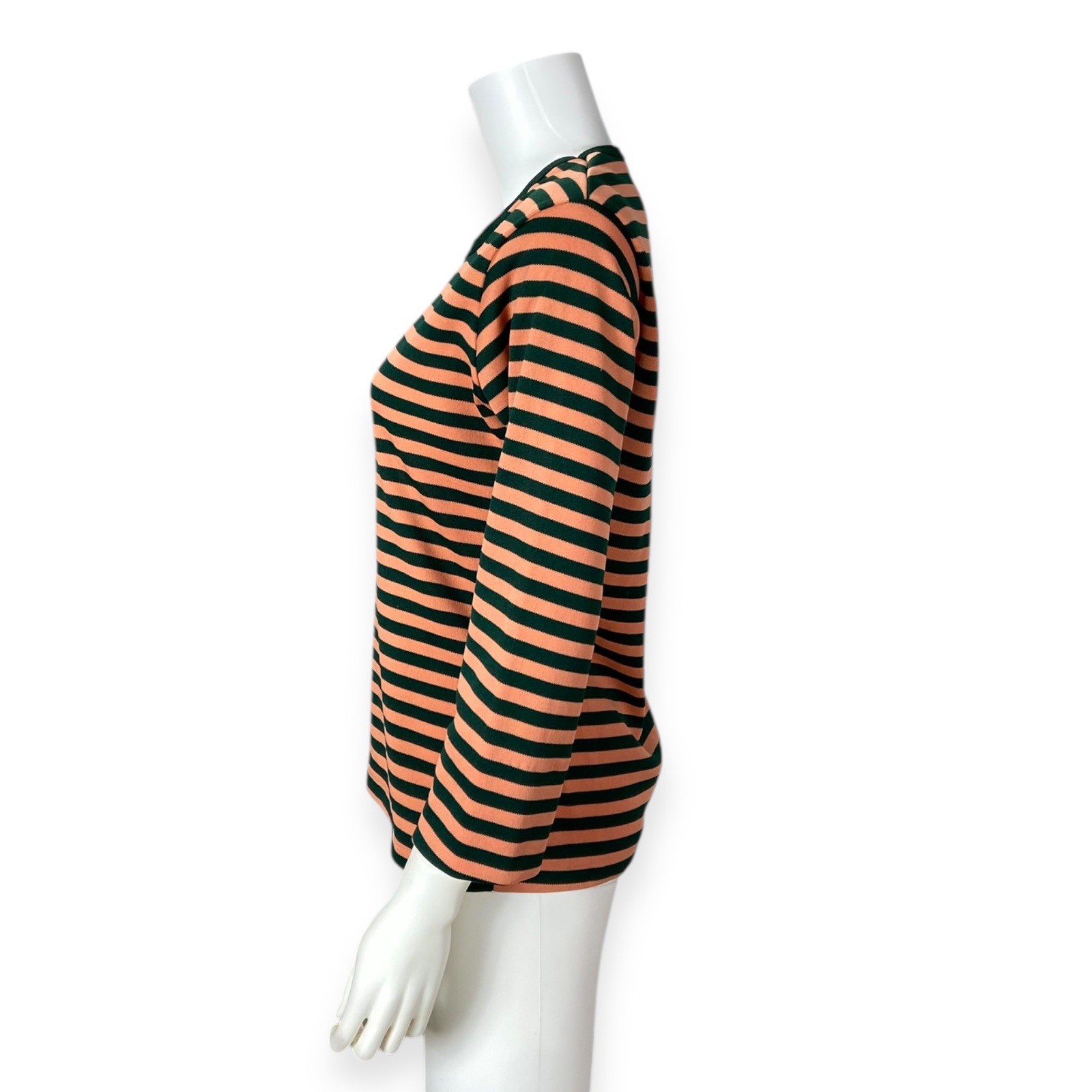 JC Penney Fashions Women’s VTG 70s 80s Striped Poly Knit 3/4 Sleeve Top