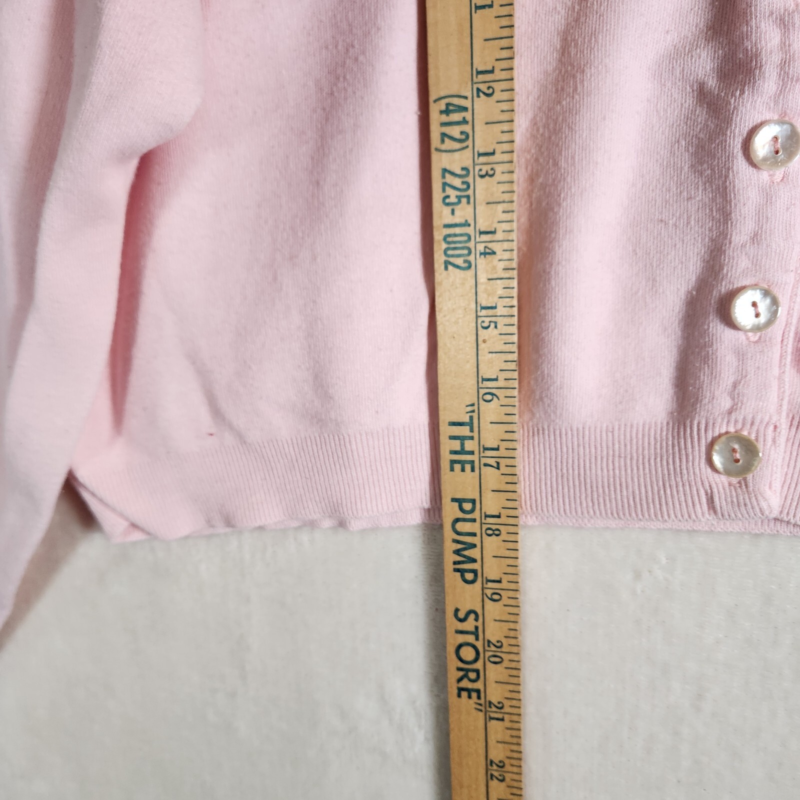 Vintage Pink Sweater Cropped Cardigan Cotton Pastel Made In USA Large 90s Y2K