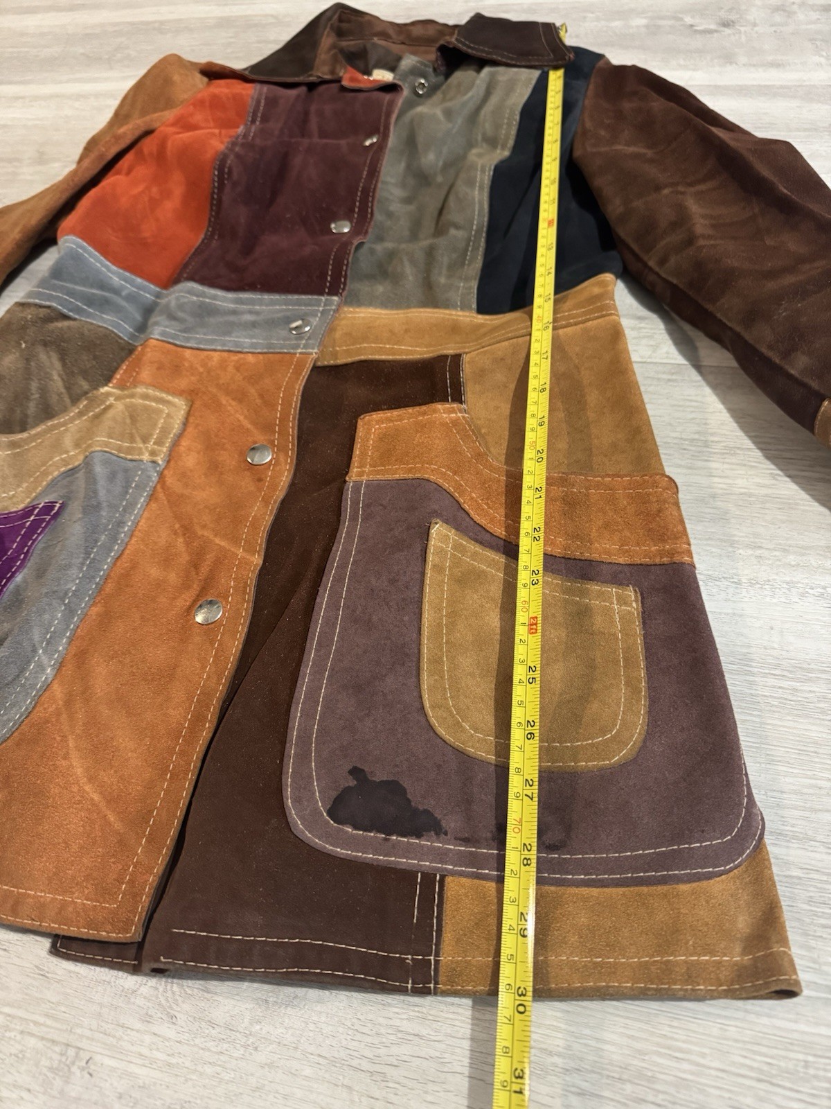 Vintage Gassy Jack Patchwork Suede Jacket Small Brown Orange Coat 70s Vancouver
