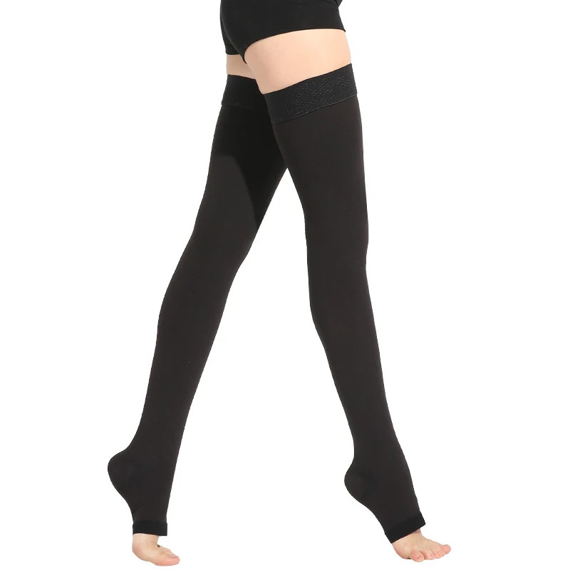 S M L XL XXL XXXL 23~32mmHg Men Woman Thigh High Medical Compression Stockin