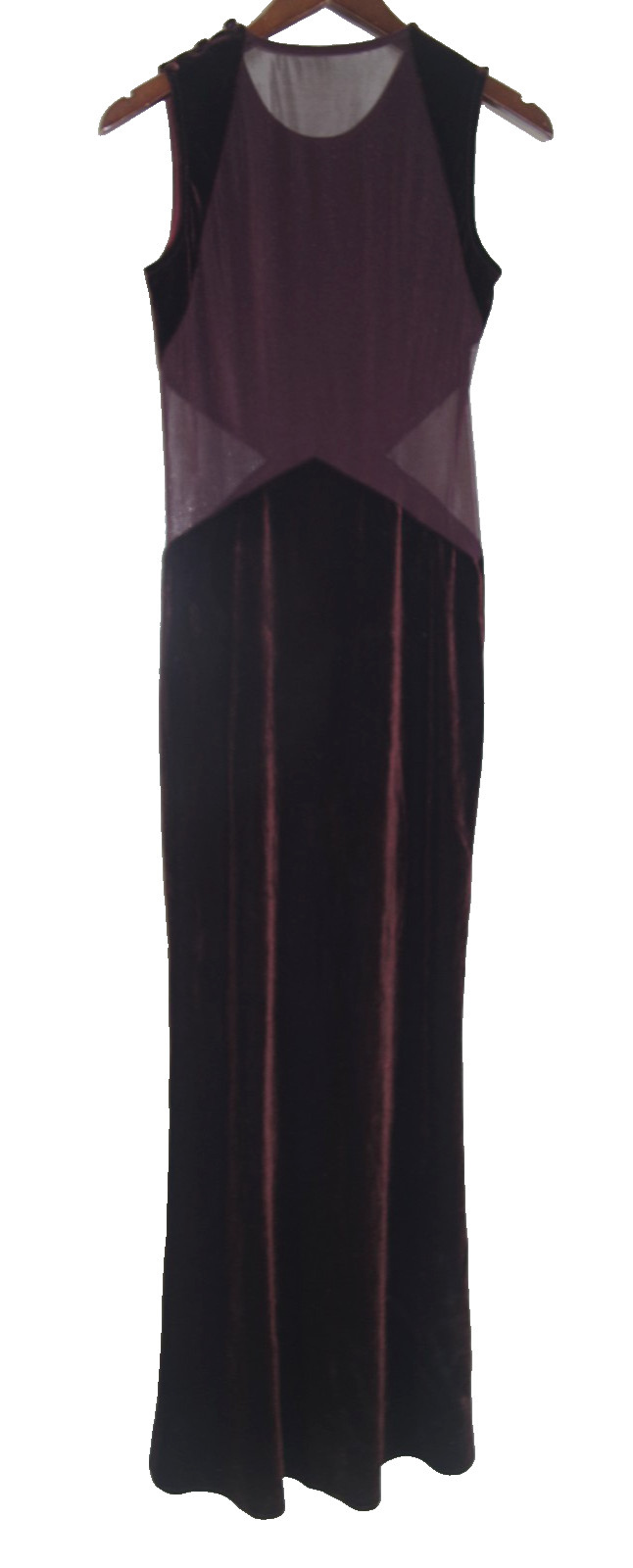 S2 Vintage Eletra Casadei Brown Gown Dress SMALL Tulle Mesh Stretch MOD Inserts