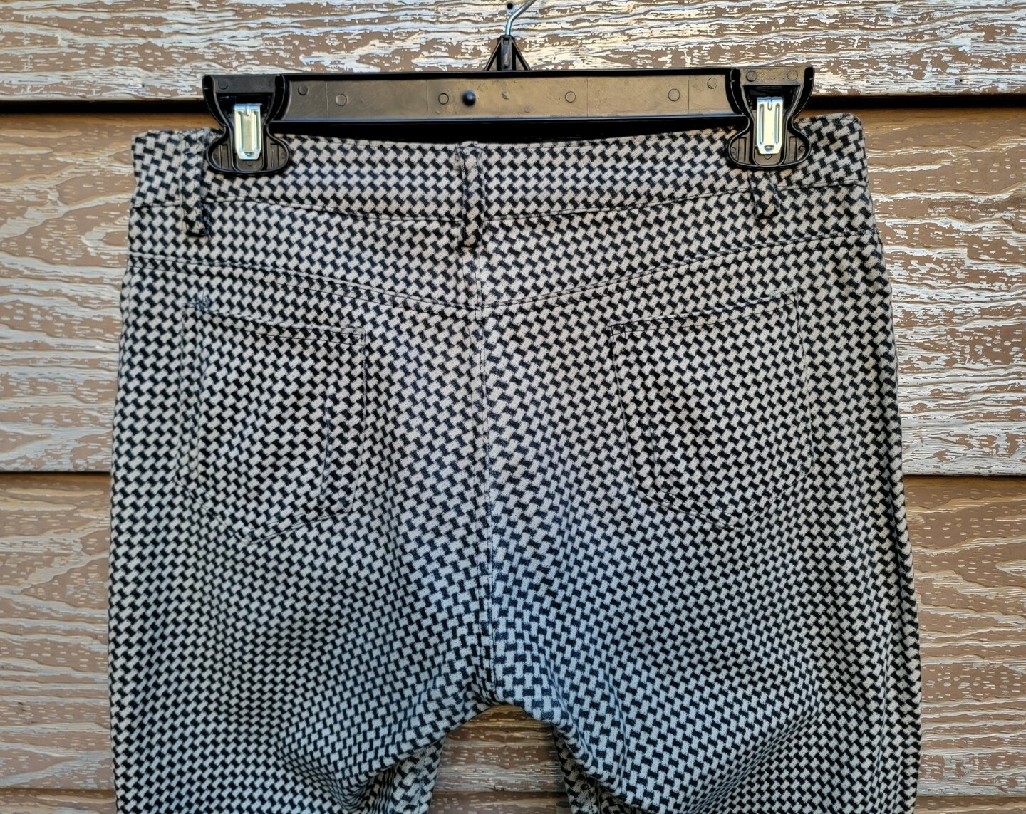 VTG 1960s Womens Stretchy Knit Pants Checkered Crown C&C Zipper Size 6-8 28″-30″