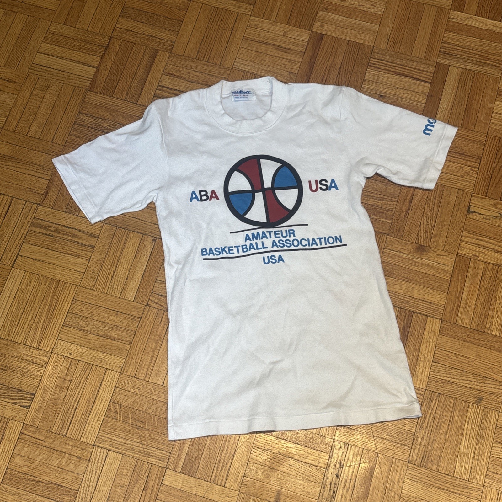 Vintage Molten Sports Wear USA ABA Basketball Olympics T-Shirt Made in Japan XS