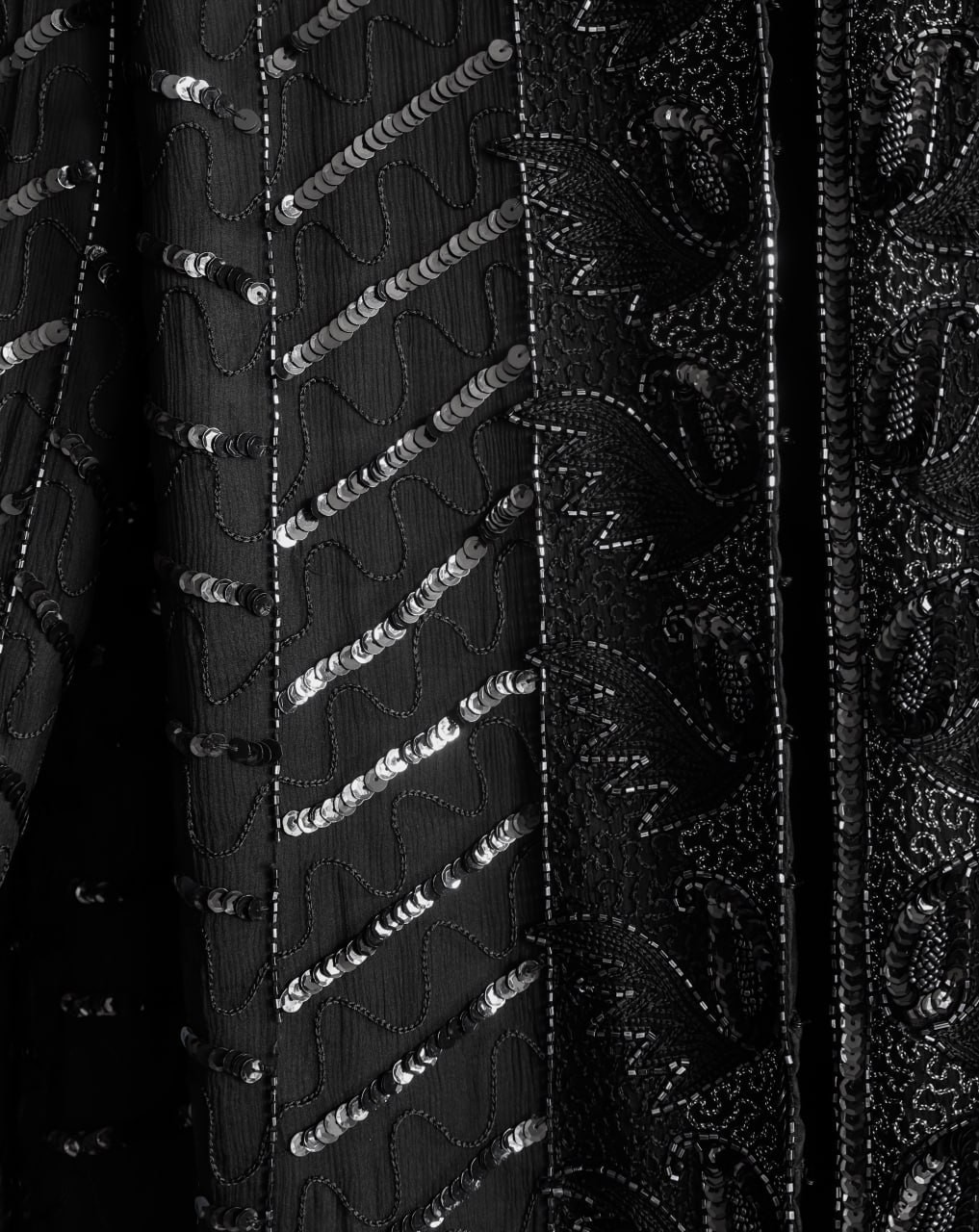 Vintage 100% Silk Beaded Sequin Black Evening Jacket C&A Your Sixth Sense XL