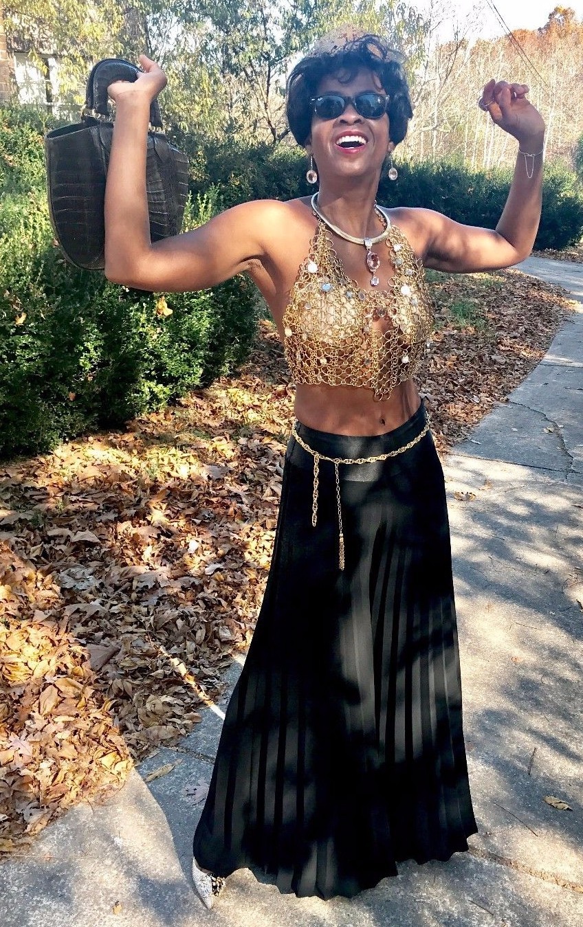 Vintage Designer GOLD Chain Link Chainmail Halter Dress Top Paco Rabanne Era S
