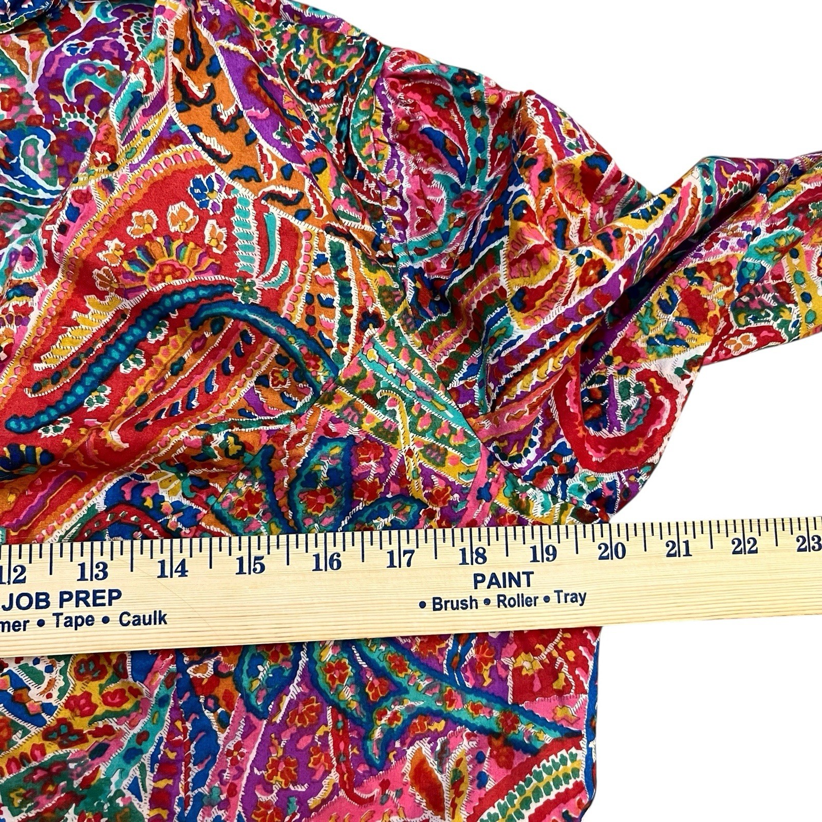 70s VTG Paisley Midi Shirt Dress Large Colorful Retro Psychedelic Hippie