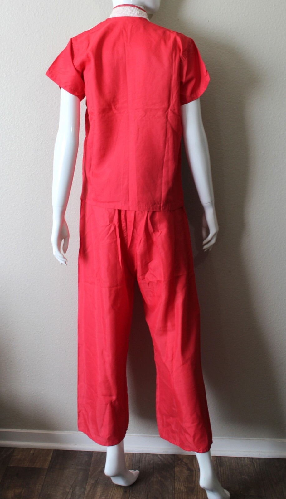 Vtg 40s PAULETTE NY NOS Pajama Set tap pants Wide Leg & top Asian Novelty Print