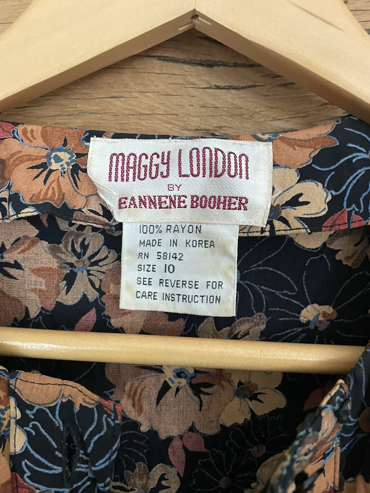 Vtg MAGGY LONDON By Jeannene Floral Pleated Long Dress 80s Secretary Cottagecore