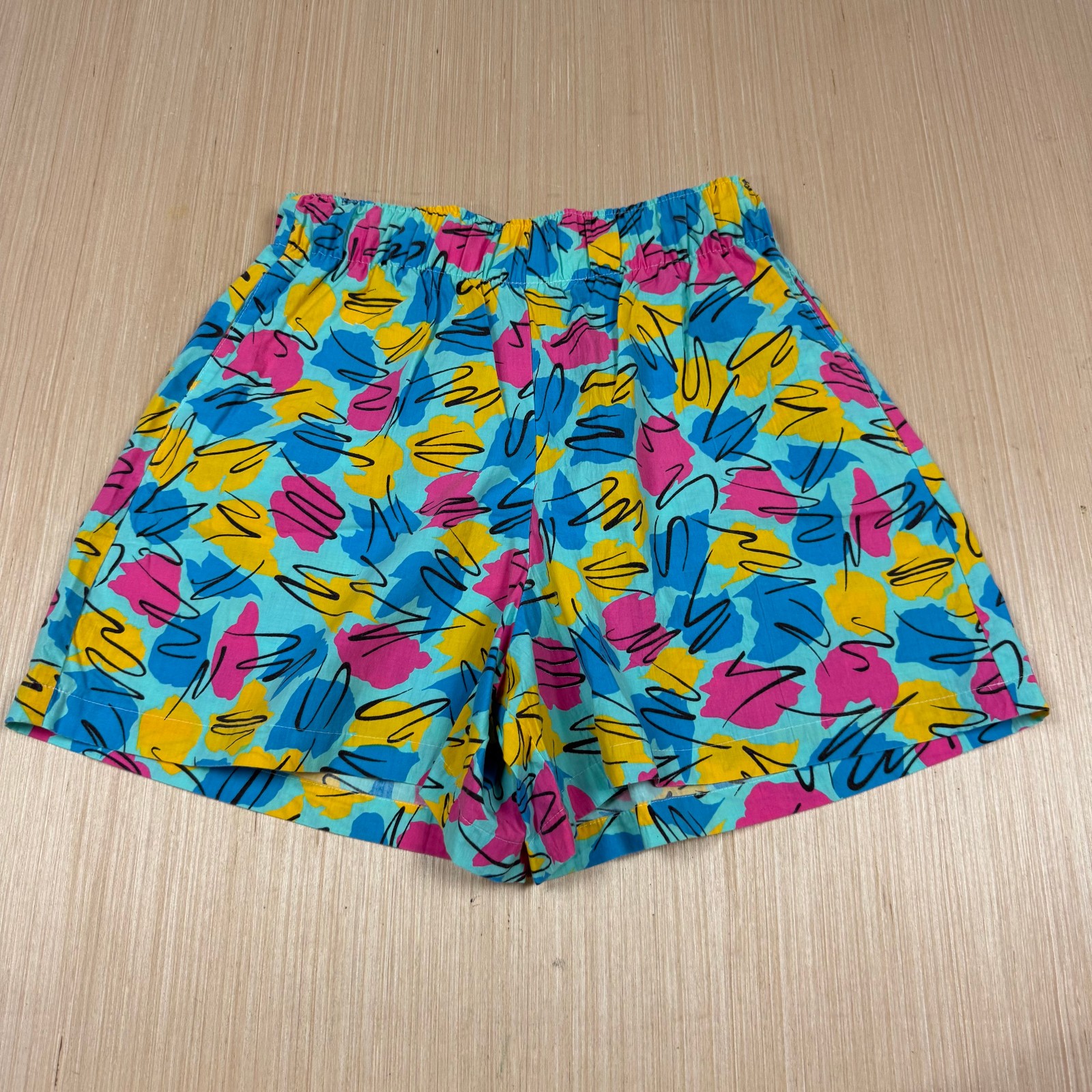 Vintage 80s 90s Colorful Abstract Shorts Medium Women’s Beach Funky