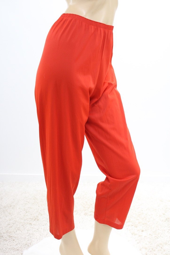 Vintage Nylon Pj Pants Lounge Wear Pajama Bottoms Red San Souci 36 M