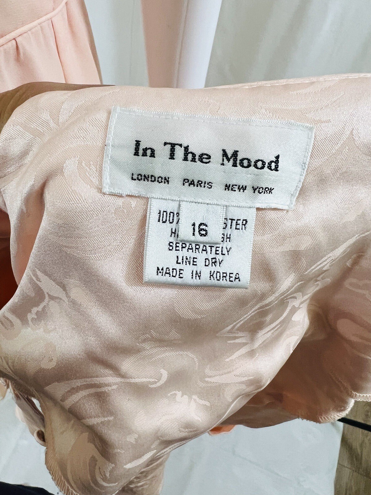 In the Mood Vintage Pink Peach dress And Jacket With White Lace Sz. 16