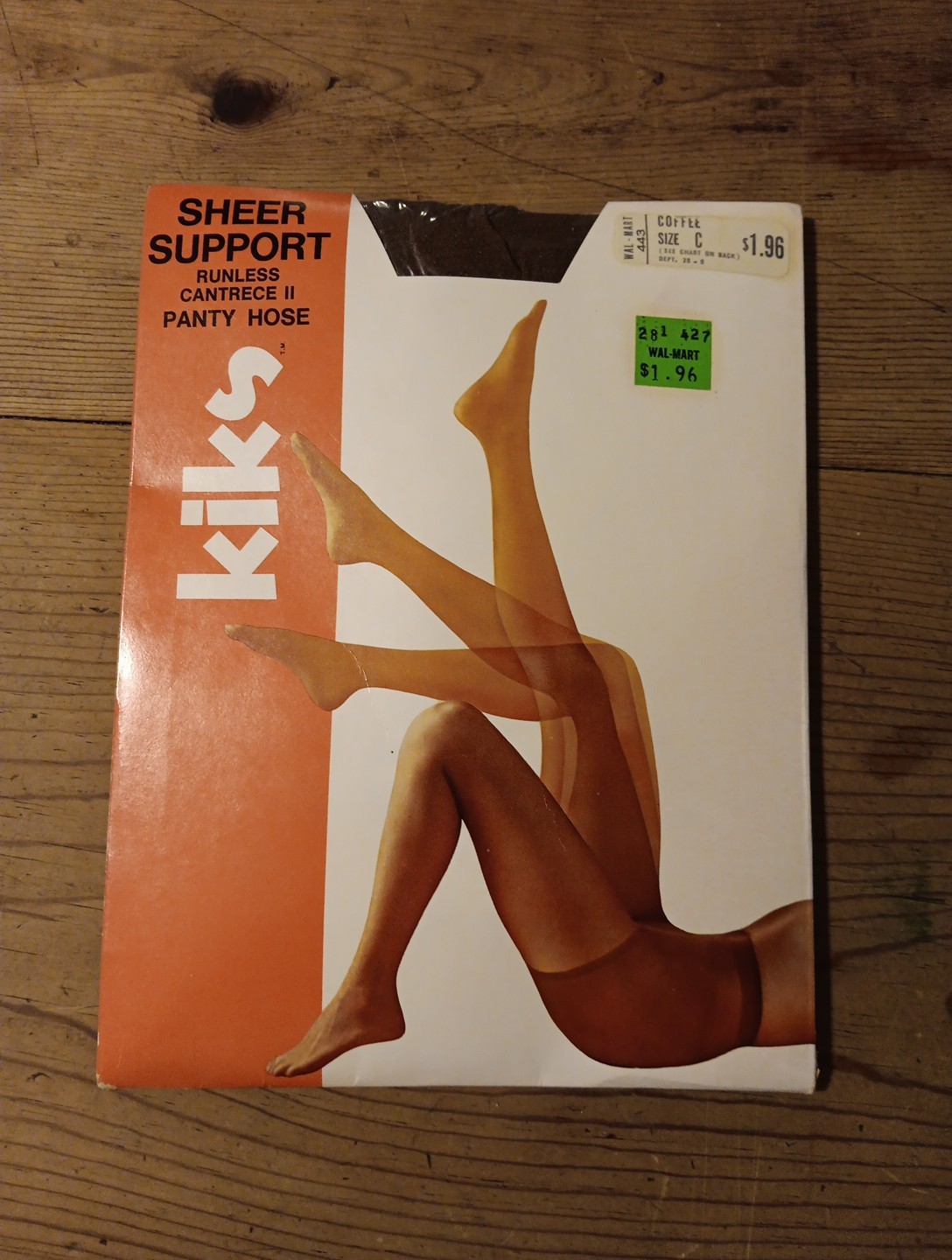 Vtg 1970s CANTRECE II Kiks Pantyhose Sz C Sheer Support Coffee Runless NOS