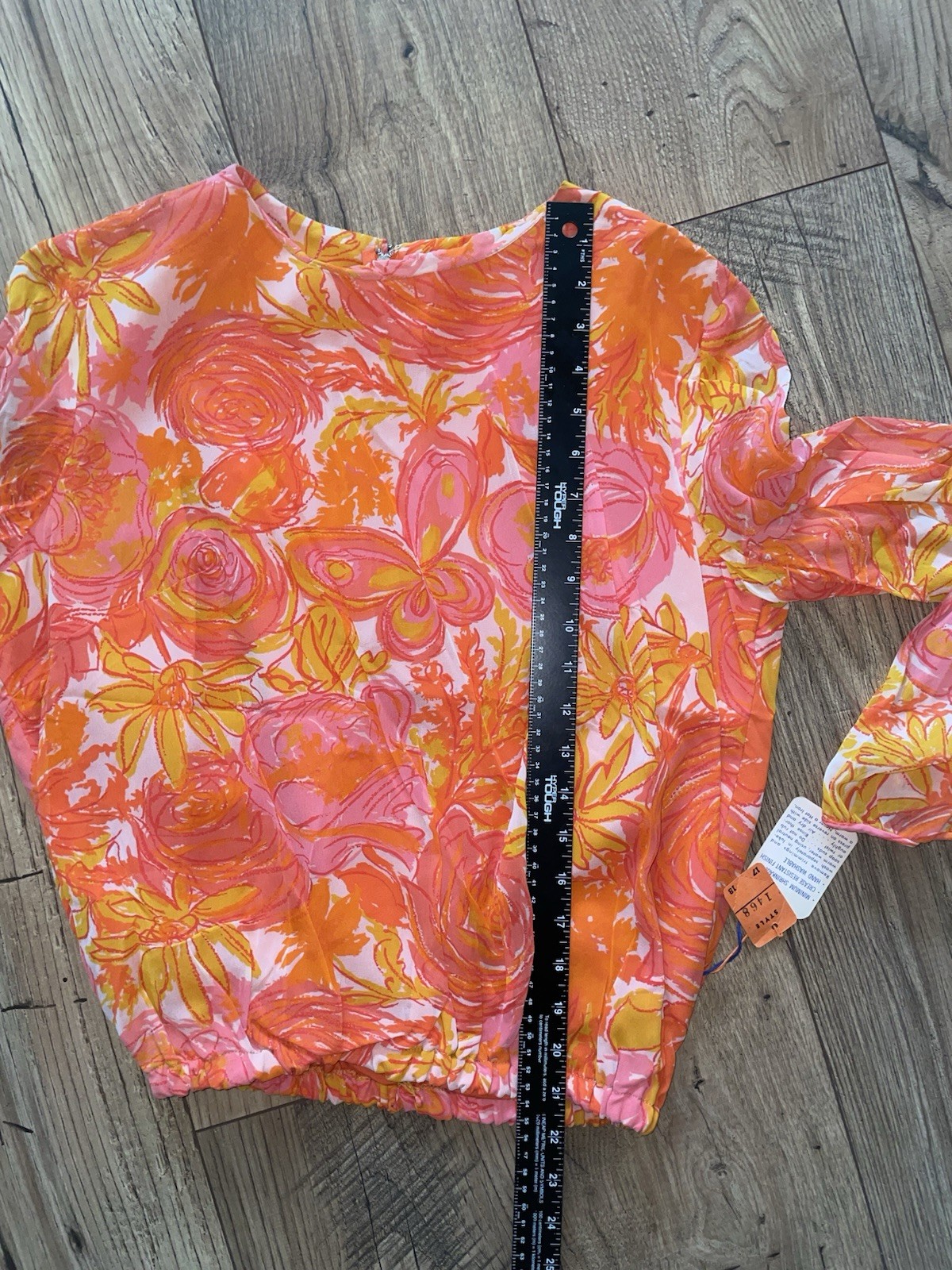 Vintage 60’s 70’s Younkers Robin Fashions Bright Mod Retro Floral LS Top M/L NWT