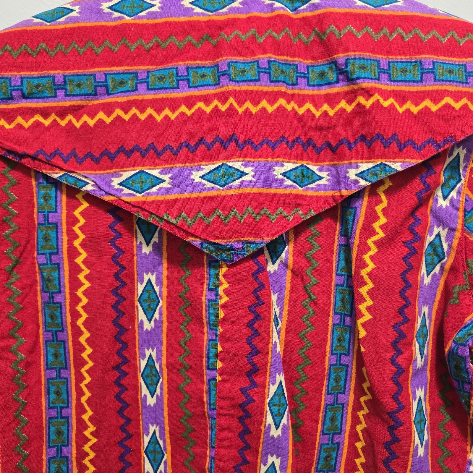 Vintage Rodeo Western Wear Southwestern Aztec Crop Jacket Shirt M Shoulder Pads