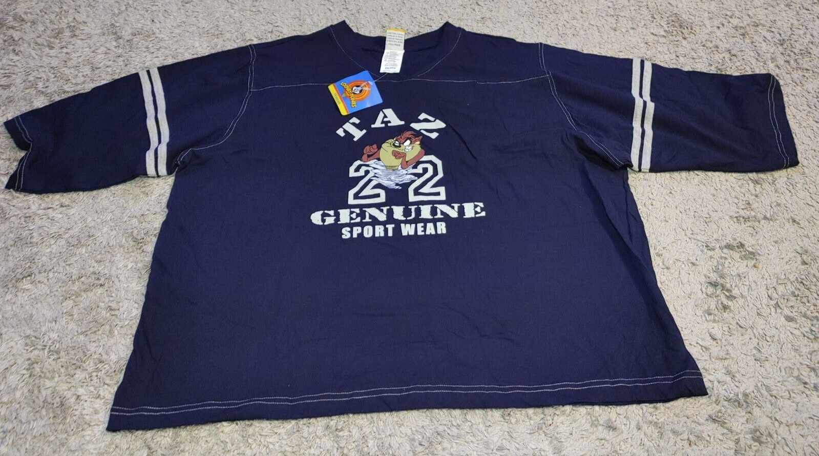 Looney Tunes Vintage Y2K Women’s Taz T-Shirt Navy Blue XL 26/28W NWT Graphic Tee