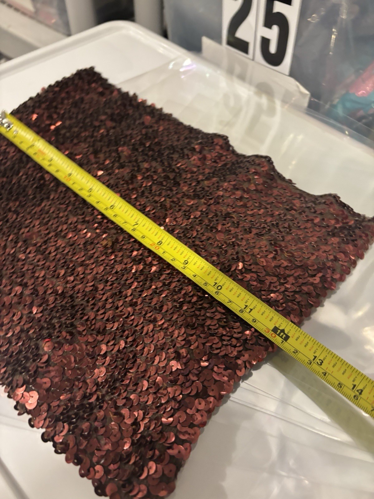 Vintage 1980s 90s Copper Brown Disco Sequin Tube Top Crop Top sz S USA Retro