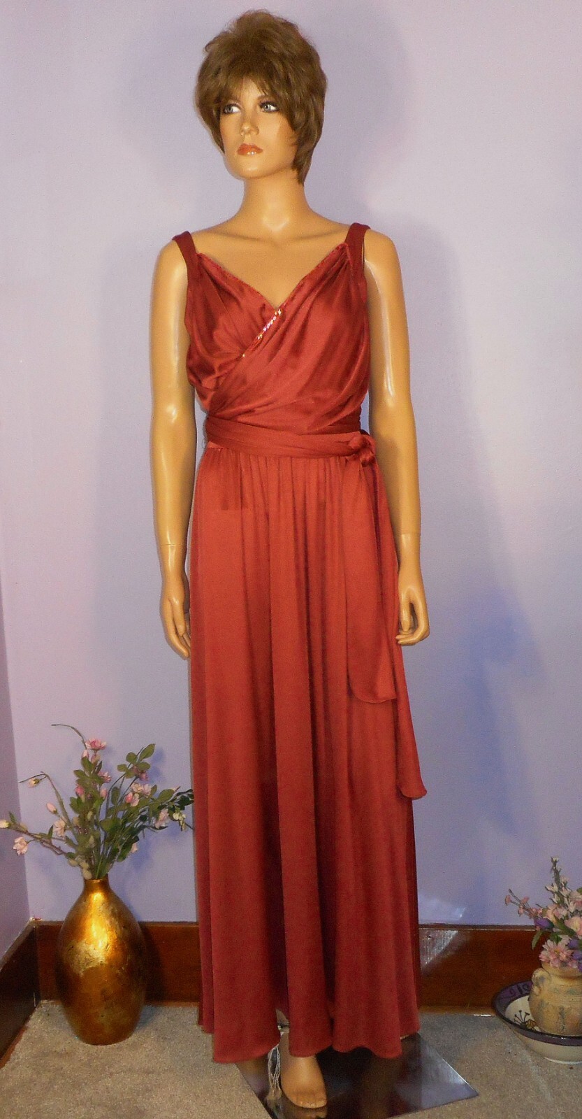 Vintage ‘70s/’80s Ursula of Switzerland Greek Goddess Occasion Gown, Modern 7/8